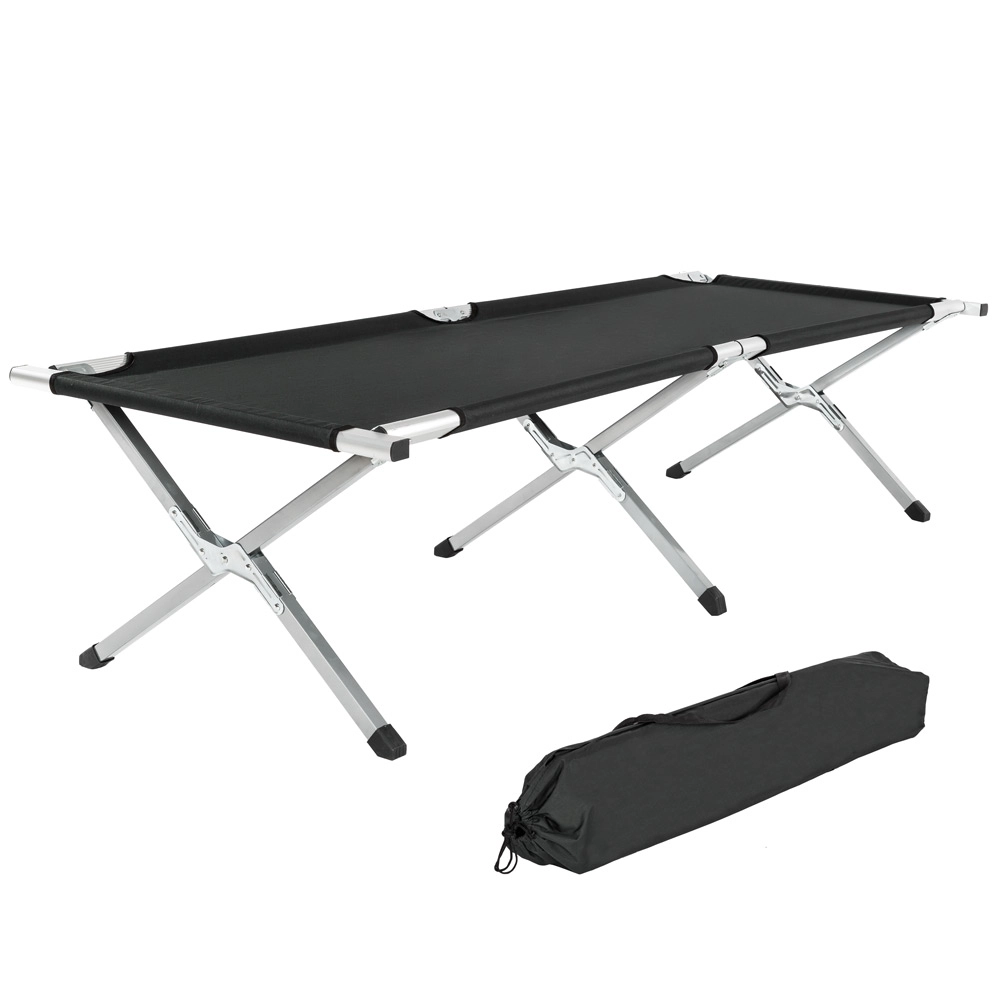Feldbett aus Aluminium - schwarz