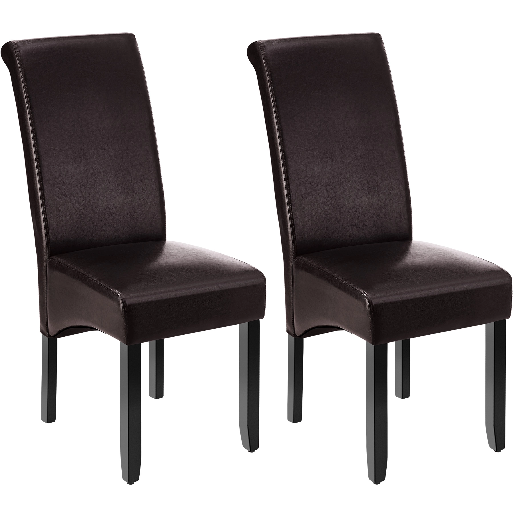 Esszimmerstuhl, ergonomisch, massives Hartholz - braun, 2er Set