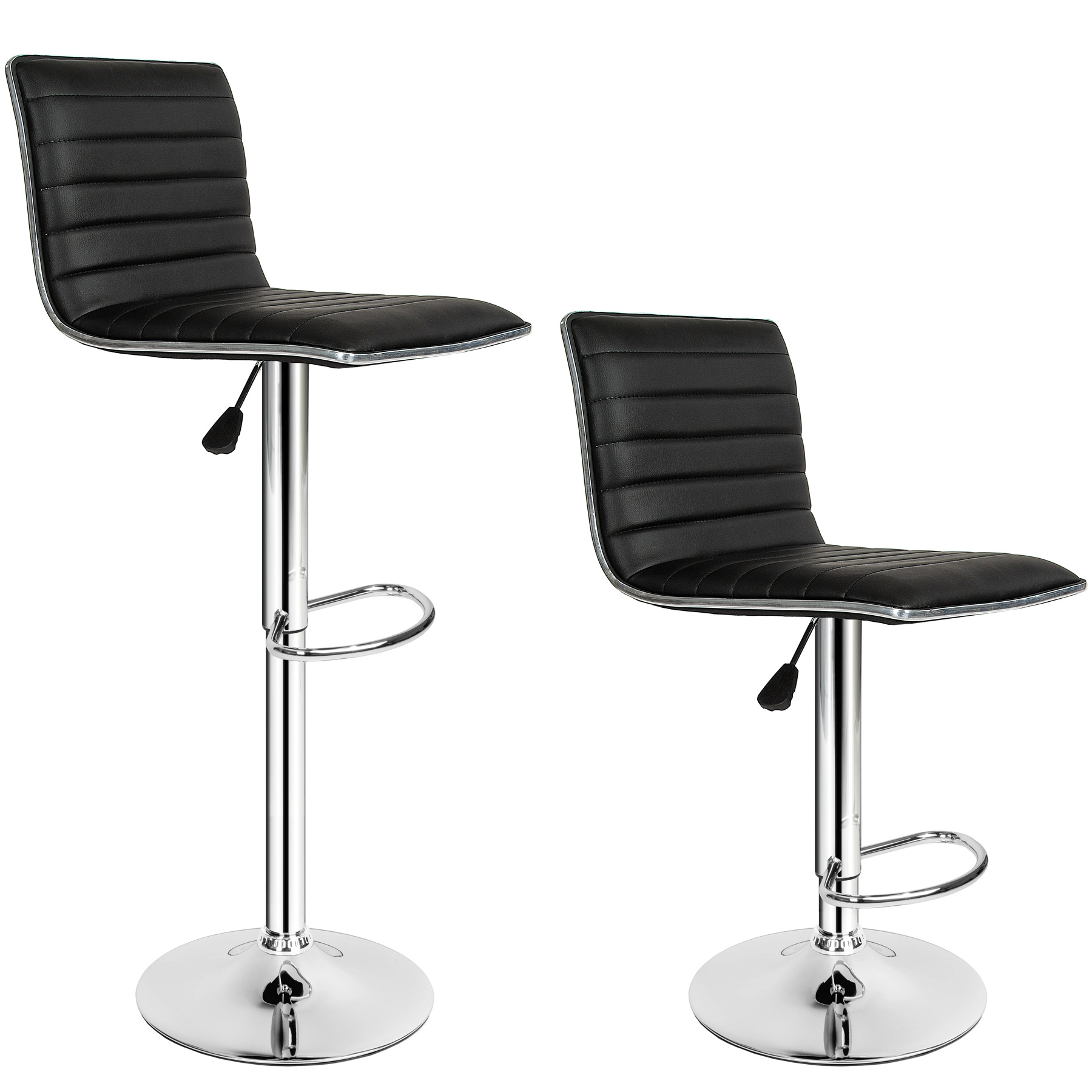 2 Barhocker Johannes aus Kunstleder - schwarz