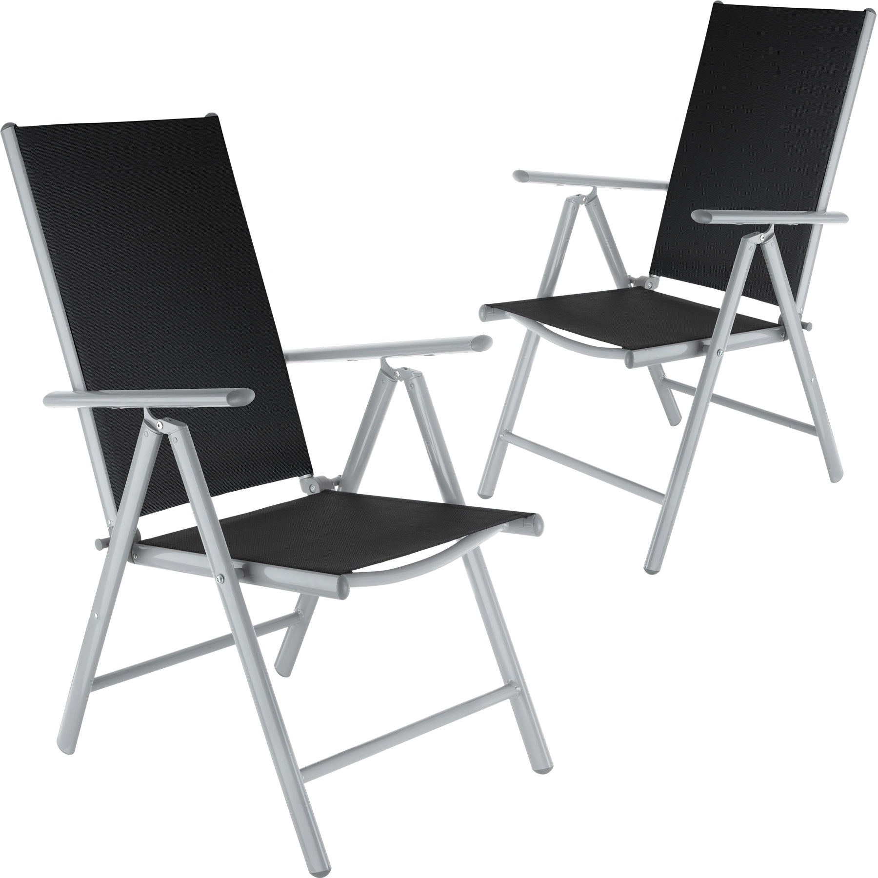 2 Aluminium Gartenstühle klappbar - silber