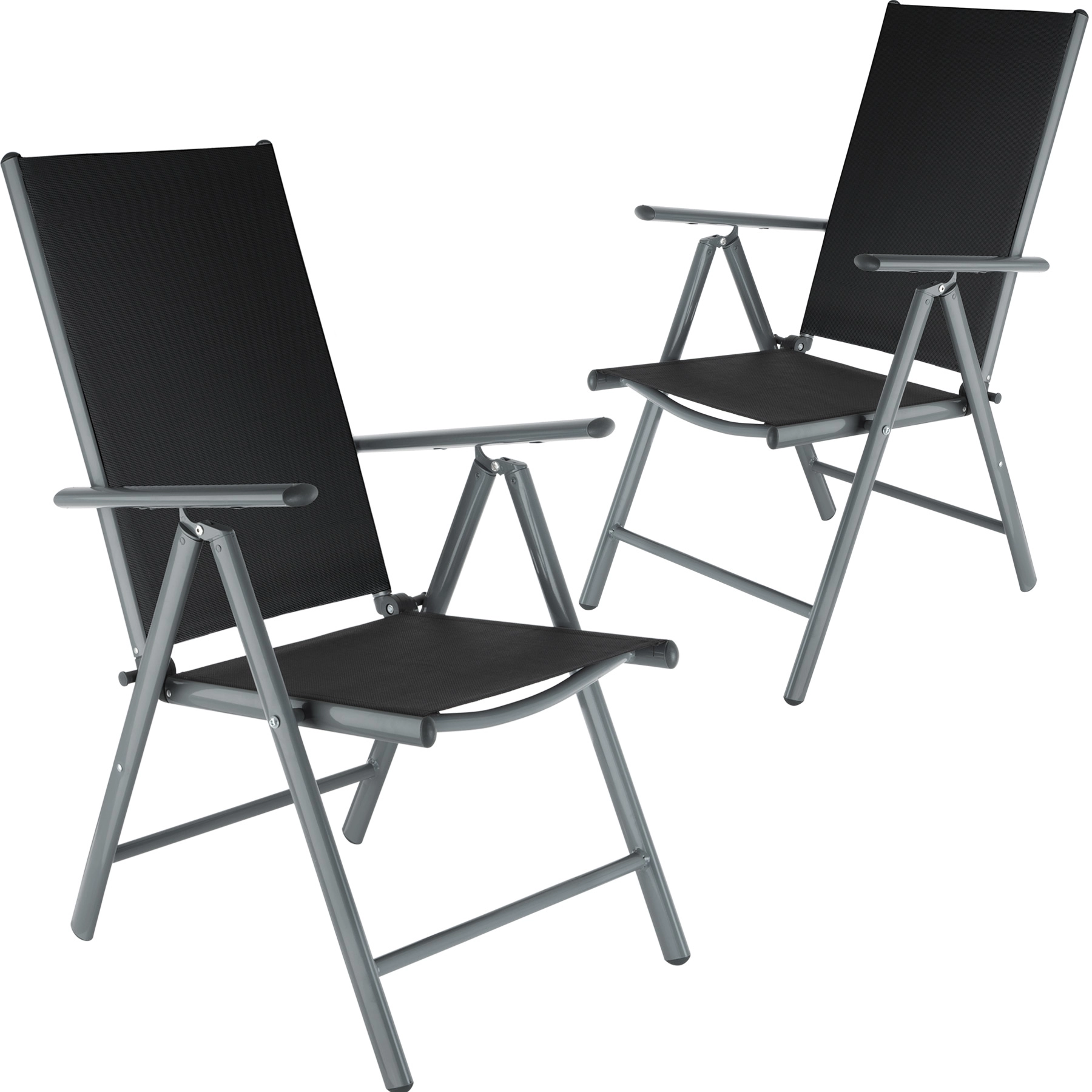 2 Aluminium Gartenstühle klappbar - anthrazit