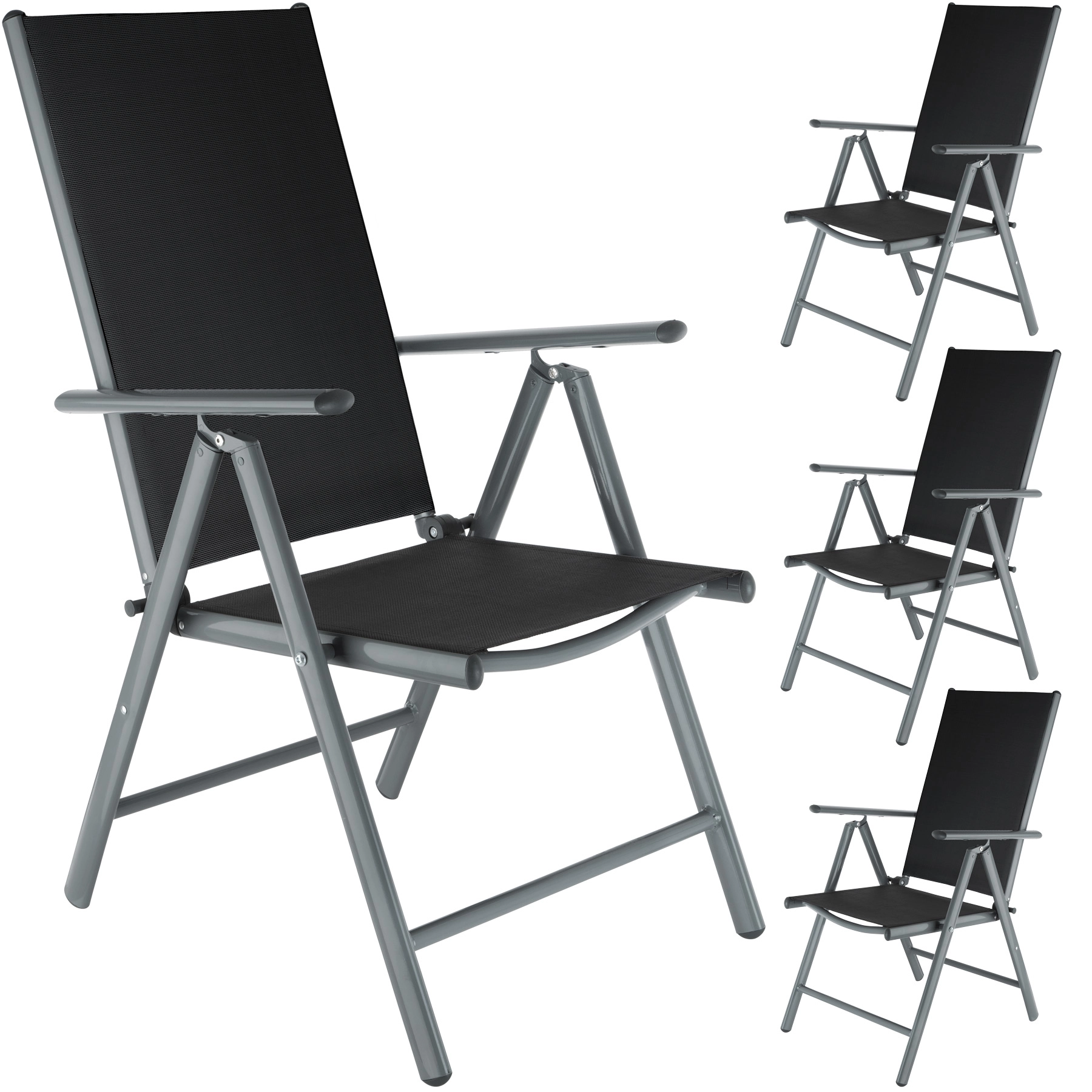 4 Aluminium Gartenstühle klappbar - anthrazit