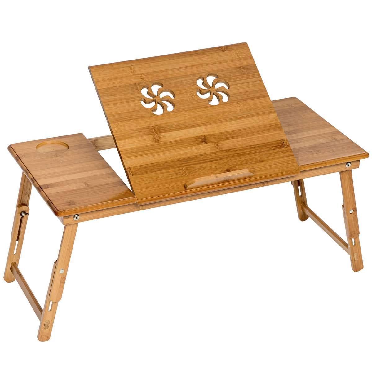 Laptoptisch aus Holz, höhenverstellbar, 72x35x26cm - braun