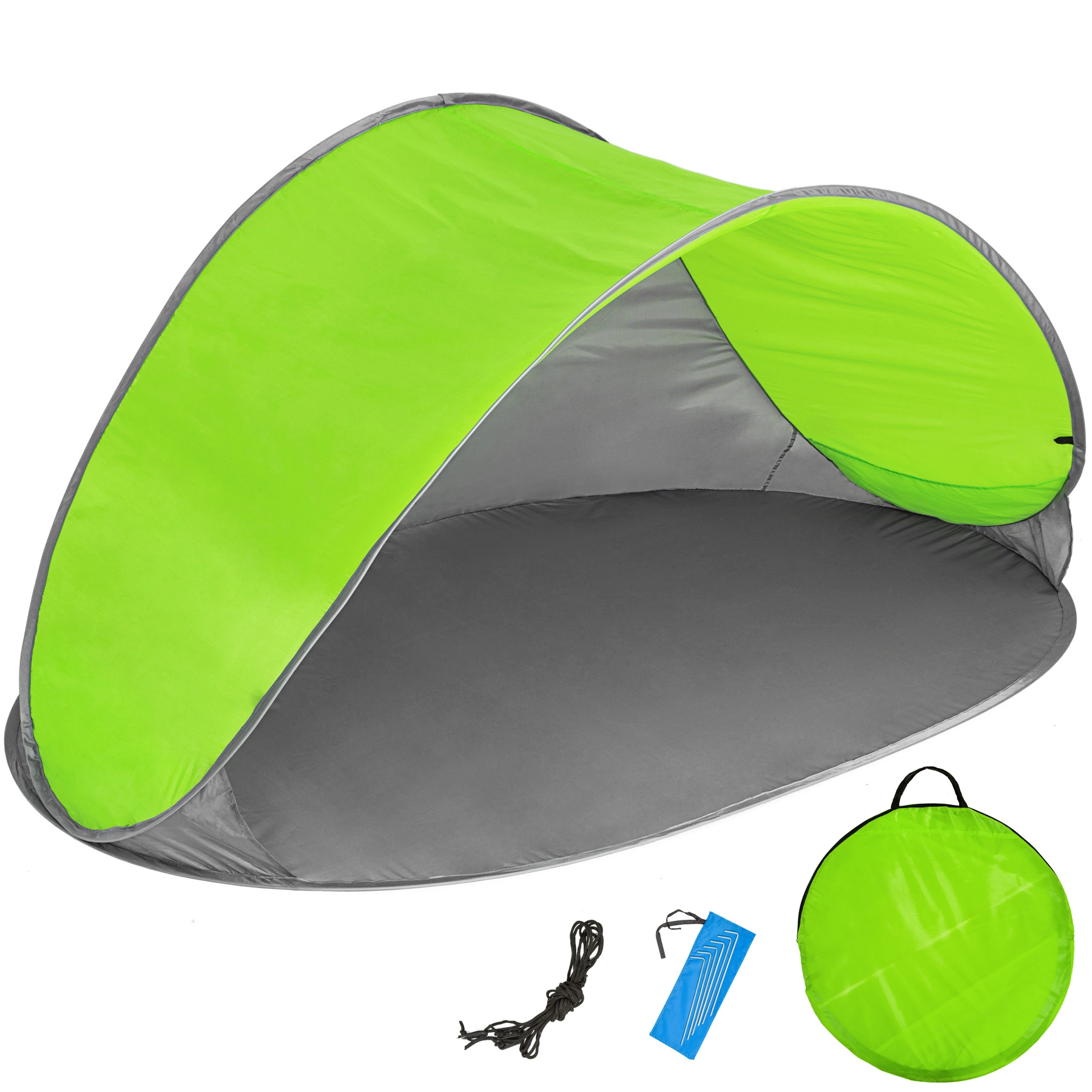 Pop-Up Strandmuschel Jasmin - grau/grün