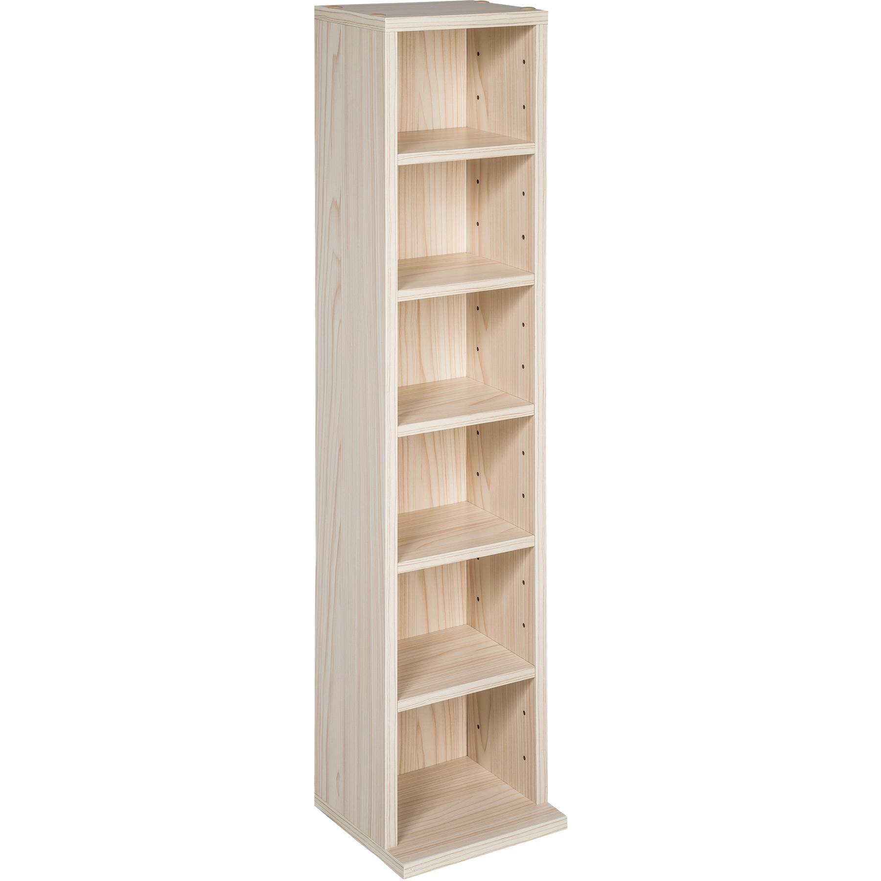Standregal Medienregal mit 6 Fächern 90x21x20cm - buche