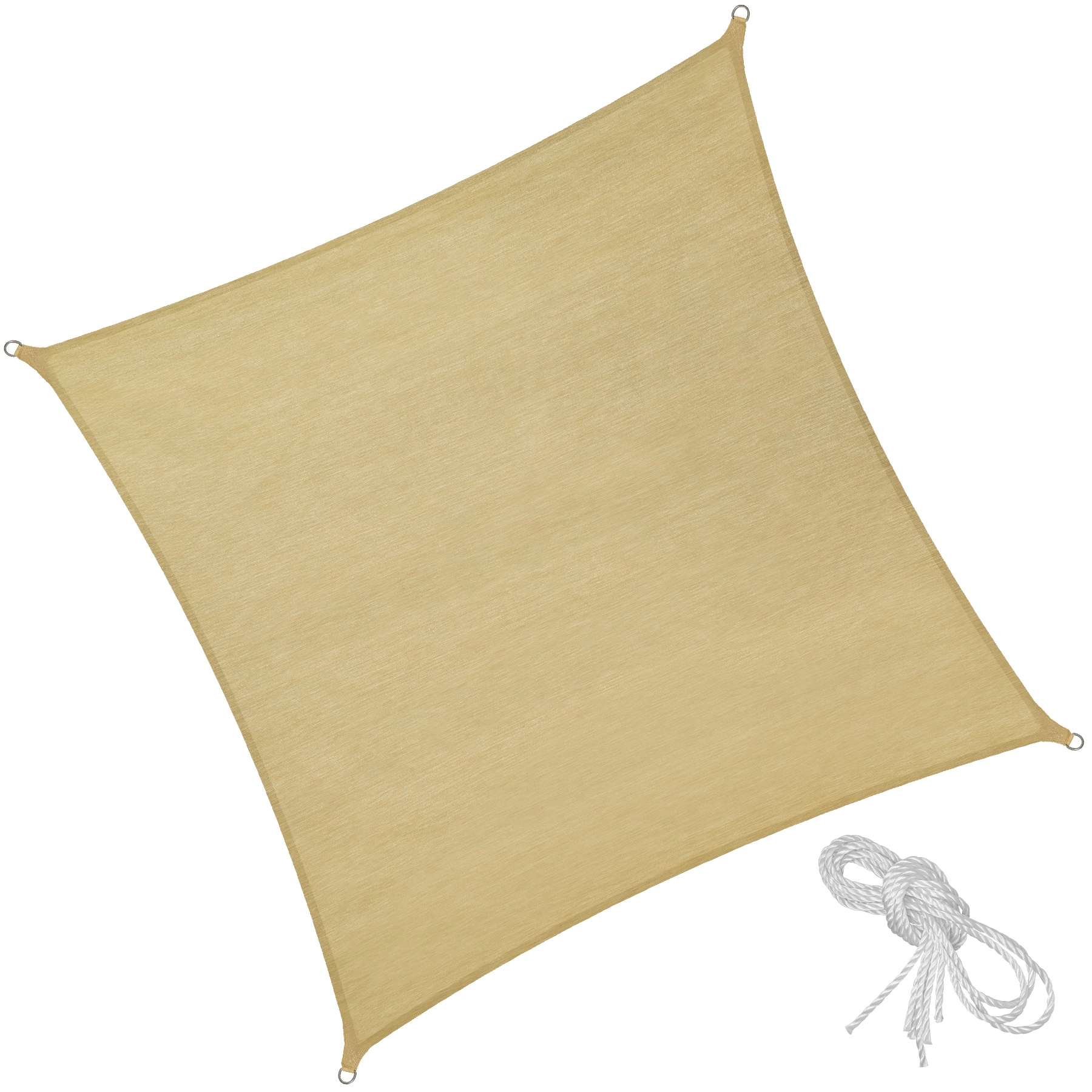 Polyethylen Sonnensegel quadratisch beige - 360 x 360 cm