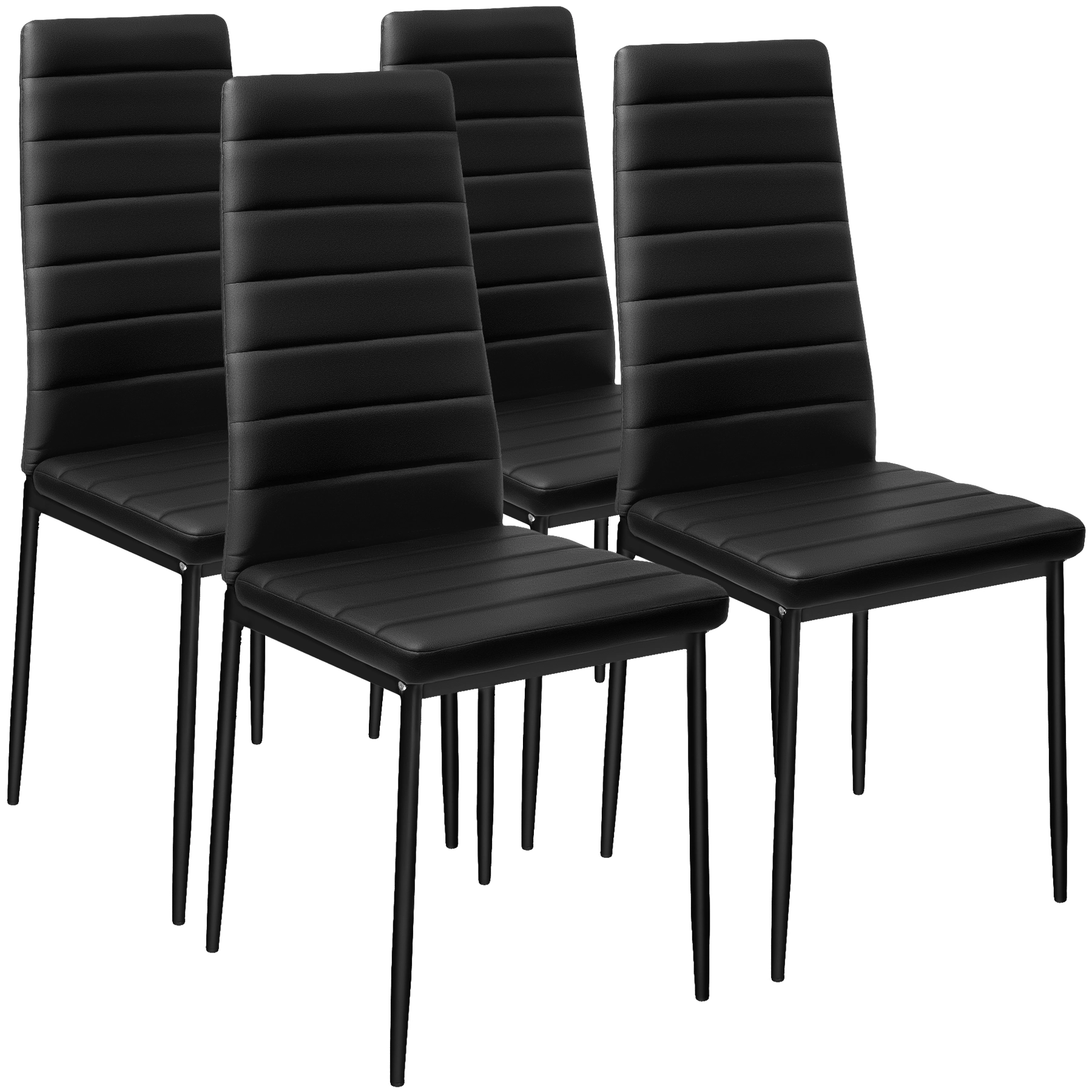 Esszimmerstühle Kunstleder - schwarz, 4er Set