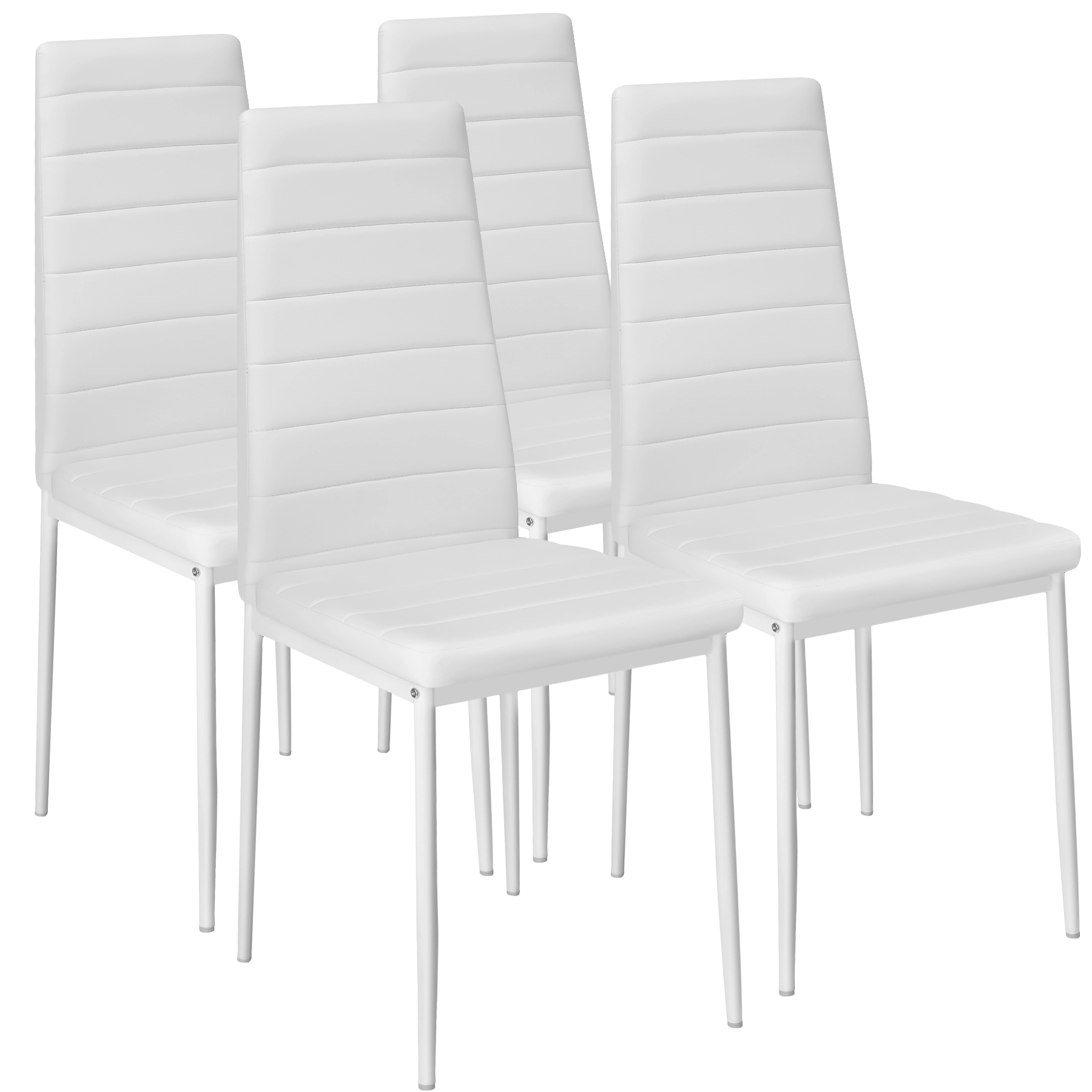 Esszimmerstühle Kunstleder - weiß, 4er Set