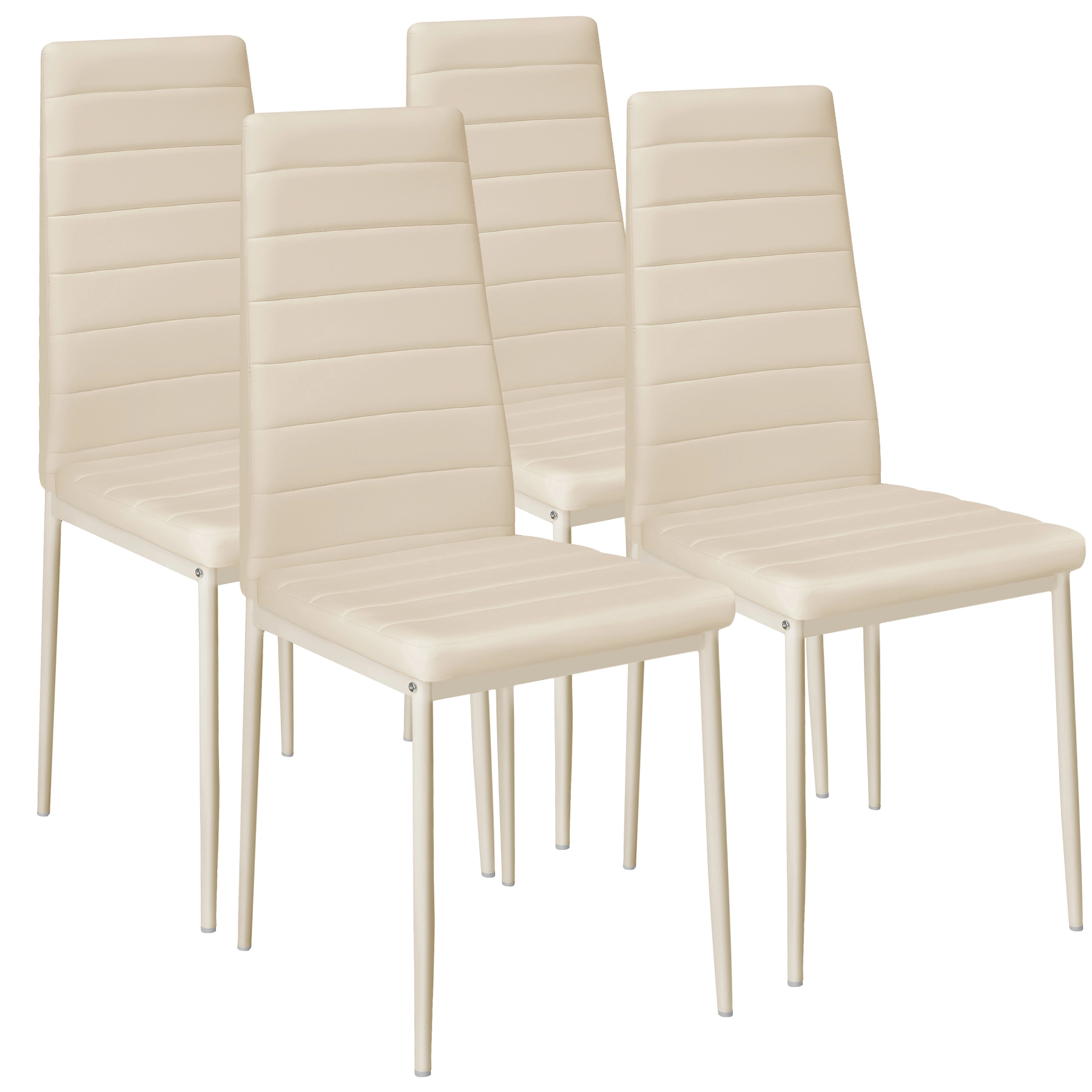 Esszimmerstühle Kunstleder - beige, 4er Set