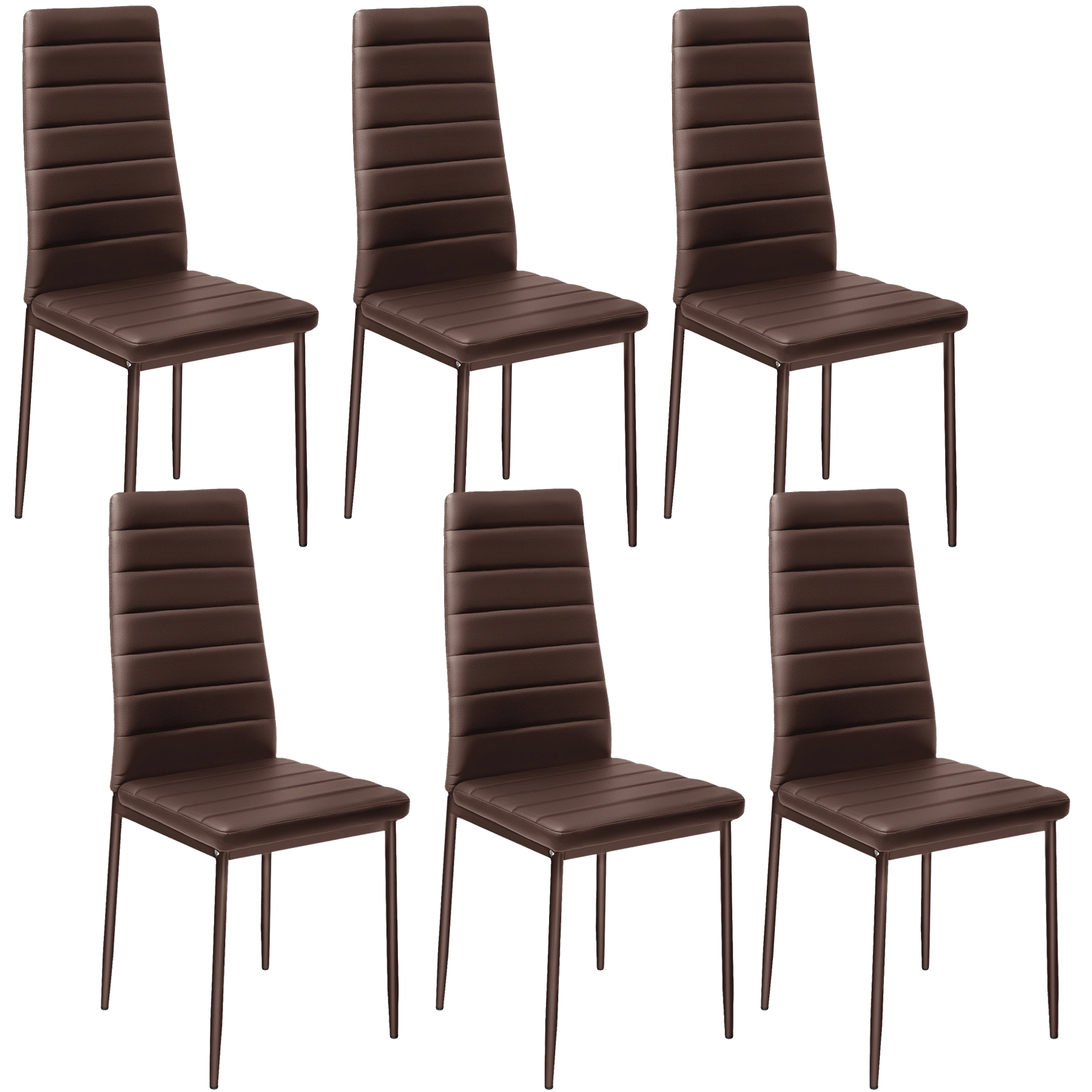 Esszimmerstühle Kunstleder - cappuccino, 6er Set