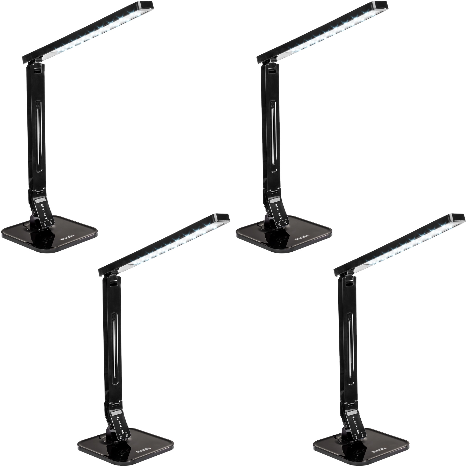Schreibtischlampe, LED, dimmbar, klappbar, 14W - 4er Set