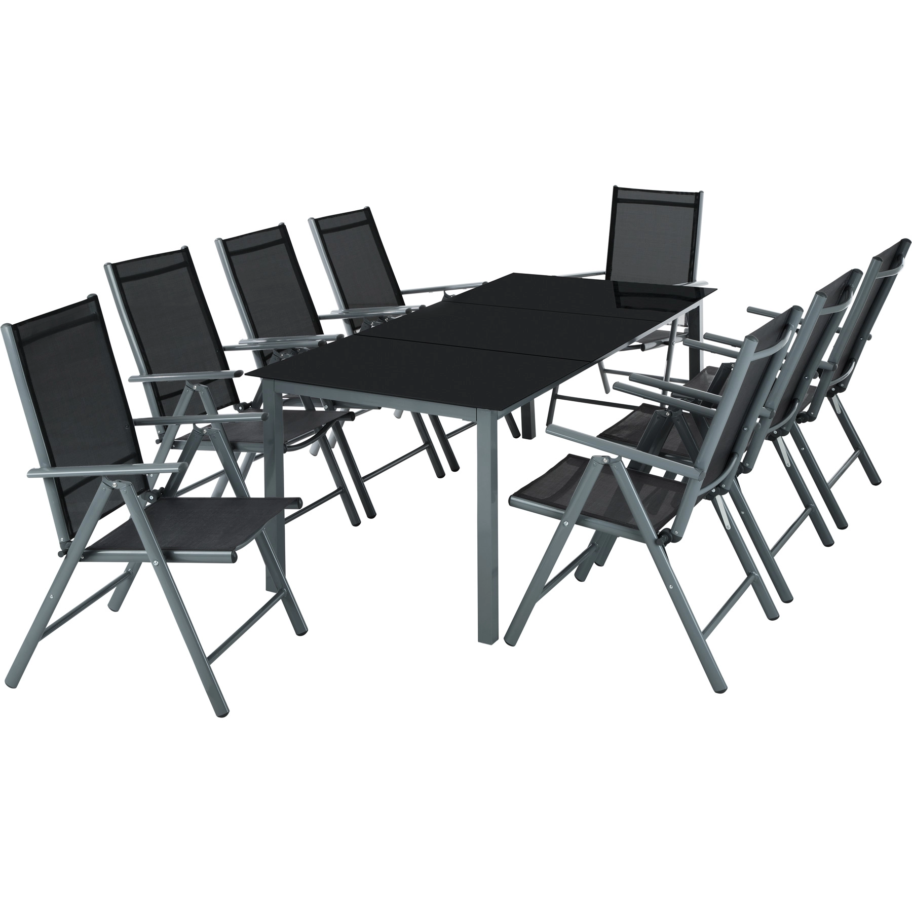 Aluminium Sitzgruppe 8+1 - anthrazit