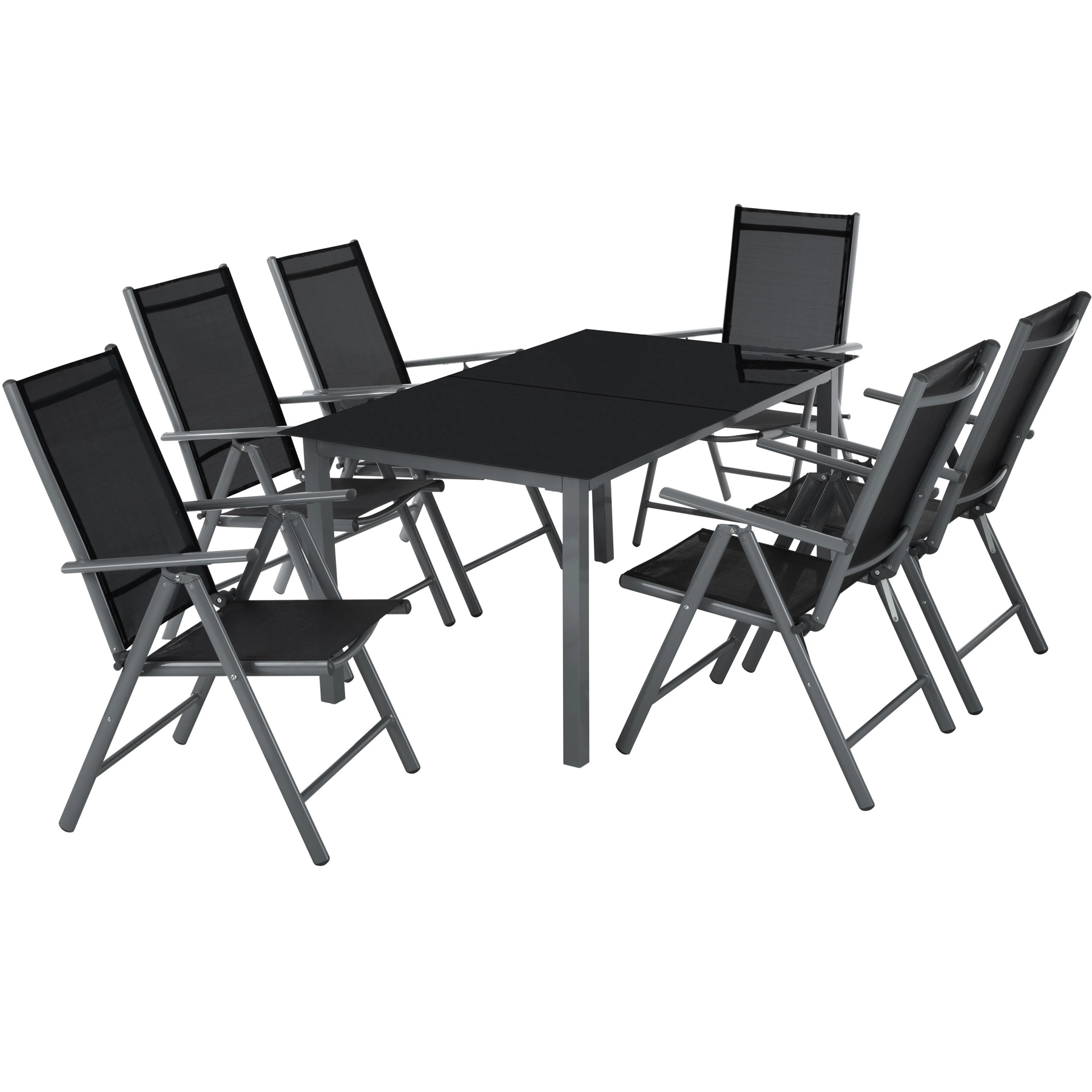 Aluminium Sitzgruppe 6+1 - anthrazit