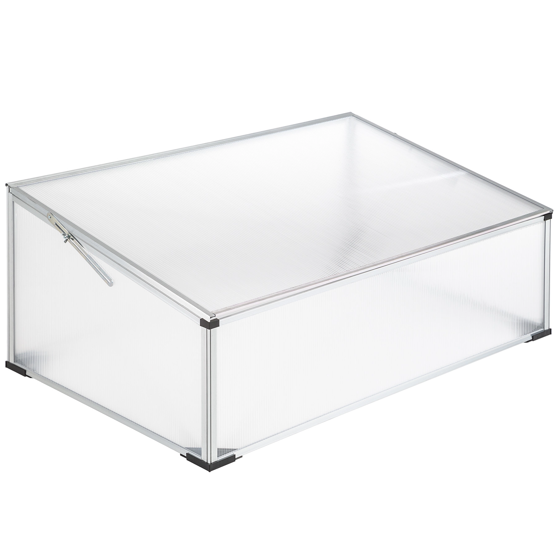 Frühbeet aus Aluminium mit arretierbarem Dach - 102 x 61 x 41 / 31 cm