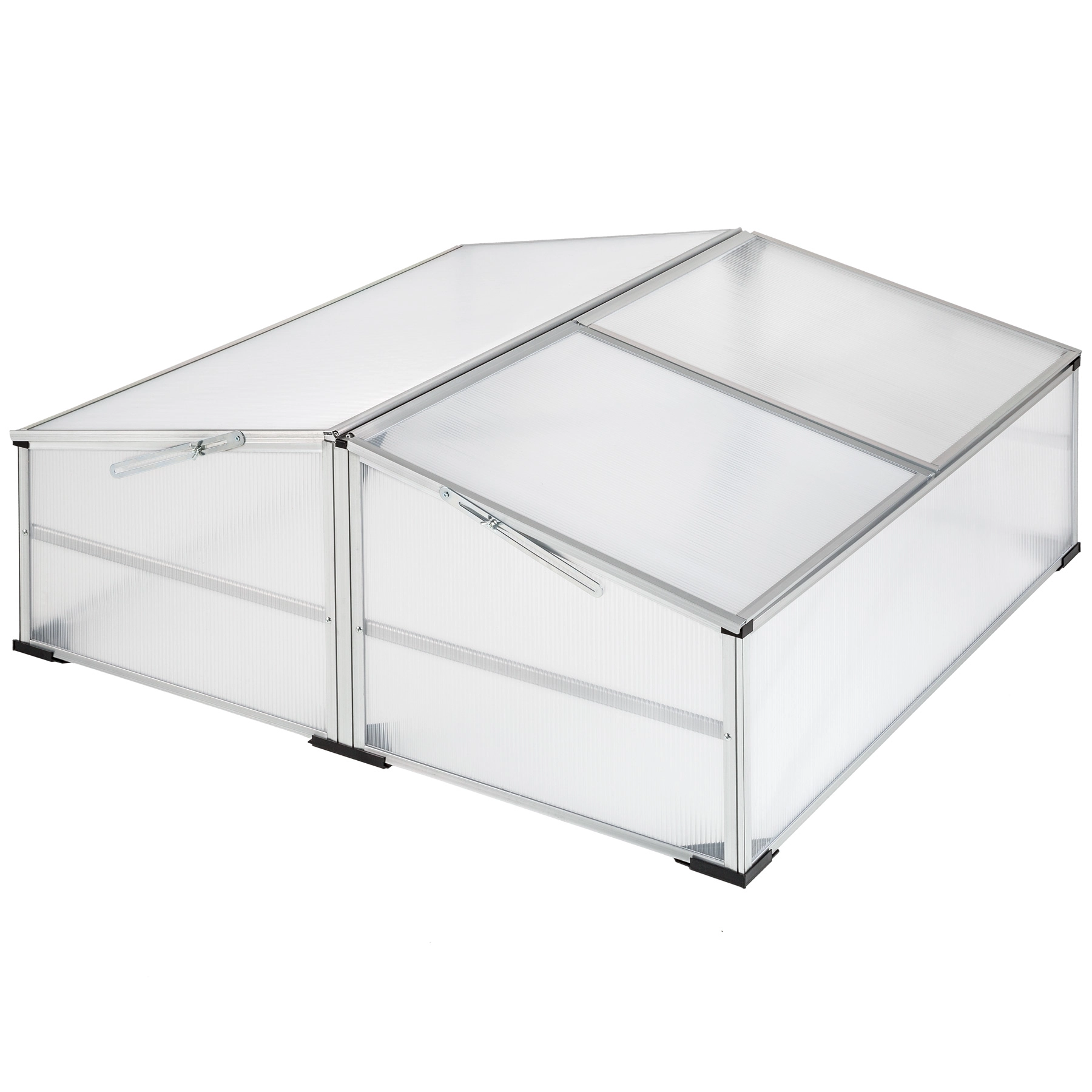Frühbeet aus Aluminium mit arretierbarem Dach - 102 x 102 x 41 / 31 cm