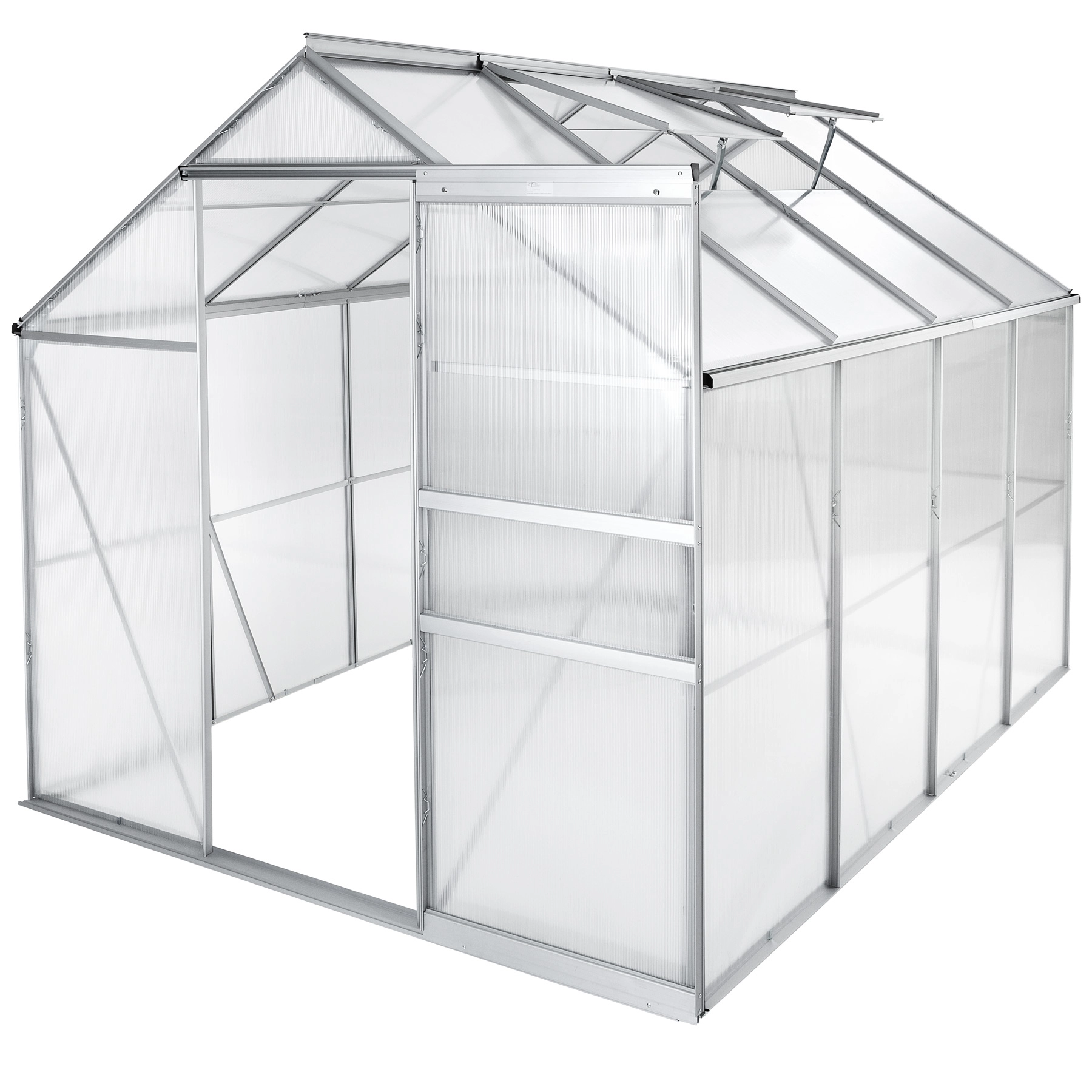 Gewächshaus aus Aluminium, UV-beständig, 185x250x195cm - transparent