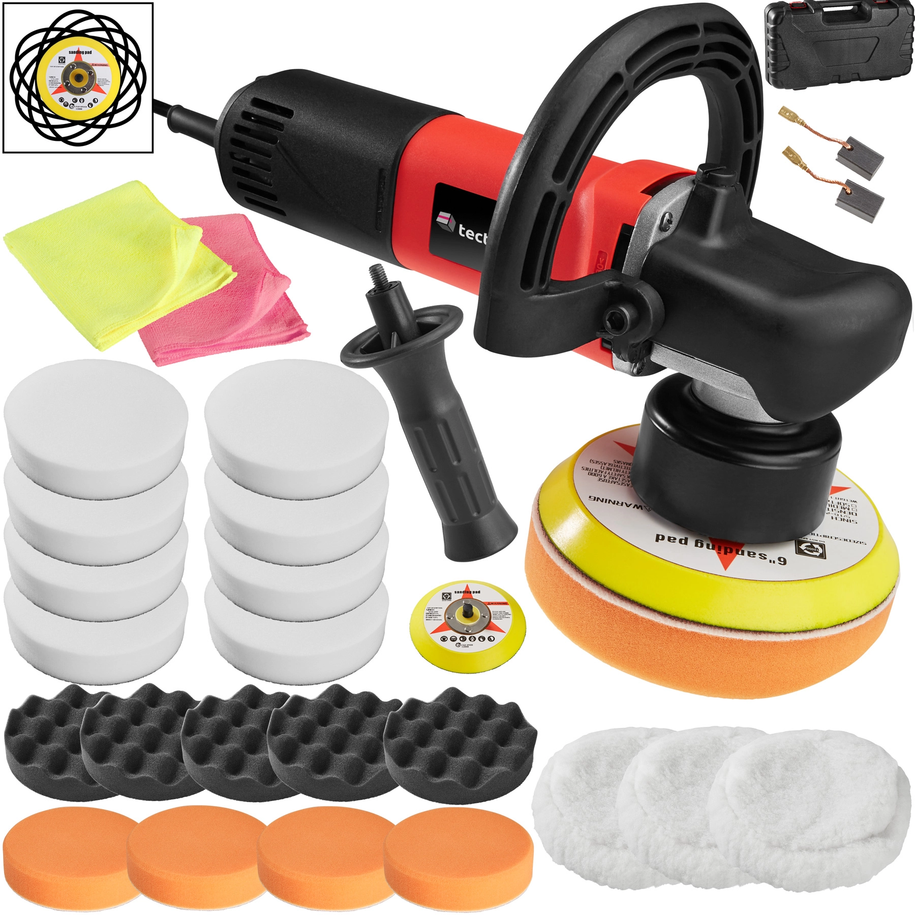 Exzenter Poliermaschine 710W mit Koffer - 25-tlg.
