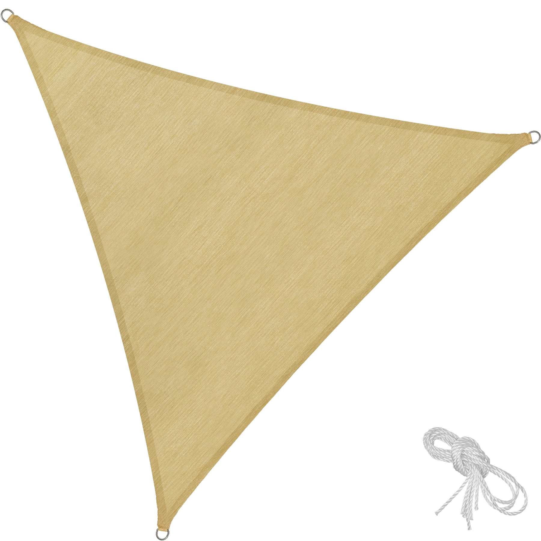 Polyethylen Sonnensegel dreieckig beige - 400 x 400 x 400 cm