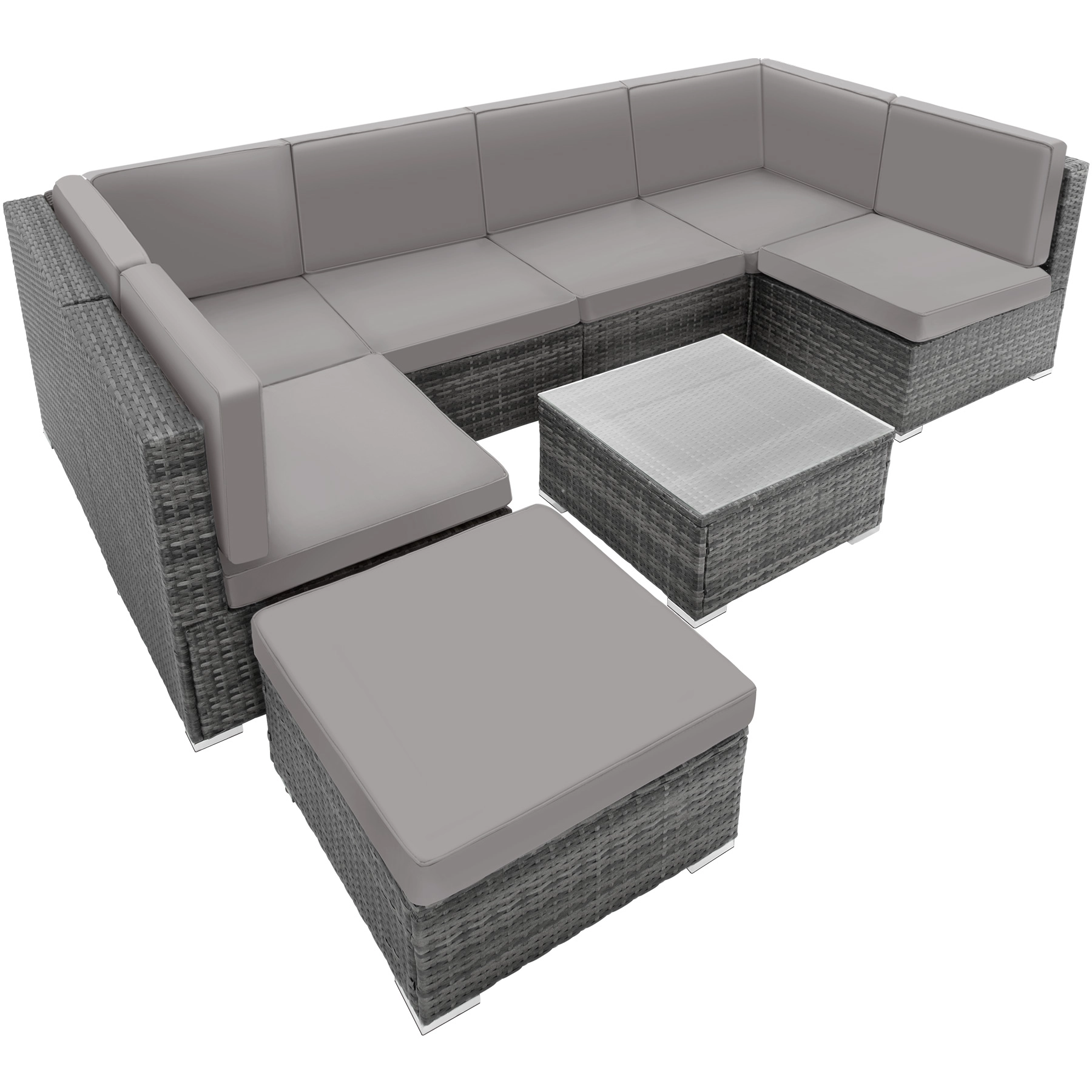 Rattan Lounge Venedig - grau