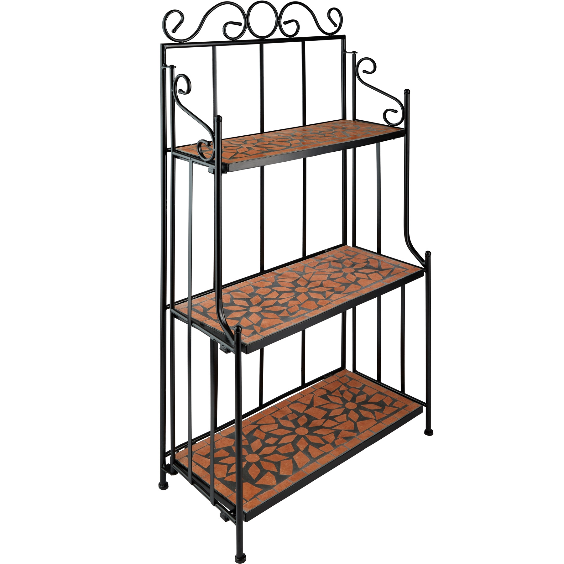 Metallregal Mosaik 3 Böden - terracotta