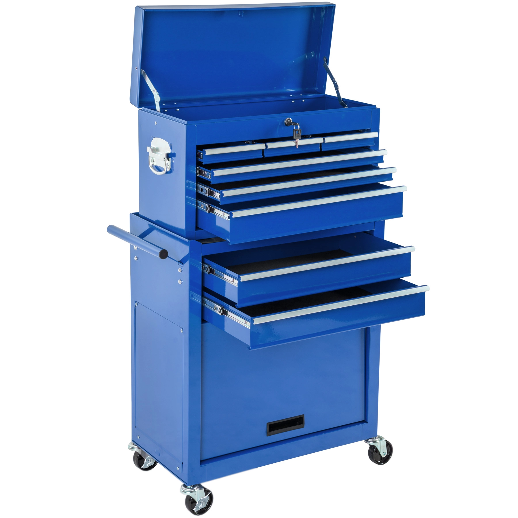 Werkzeugwagen mit 10 Fächern - blau
