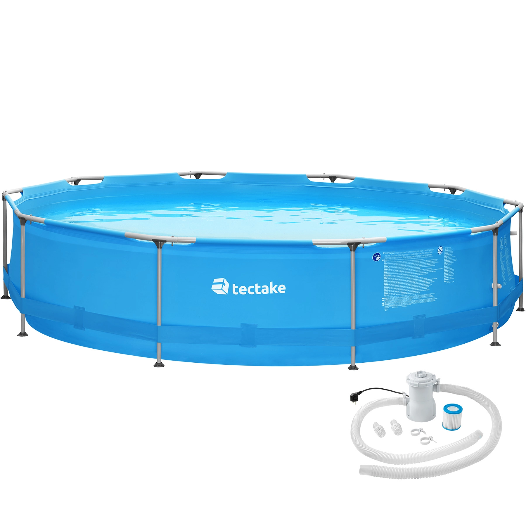 Swimming Pool rund mit Stahlrahmen und Filterpumpe Ø 360 x 76 cm - blau