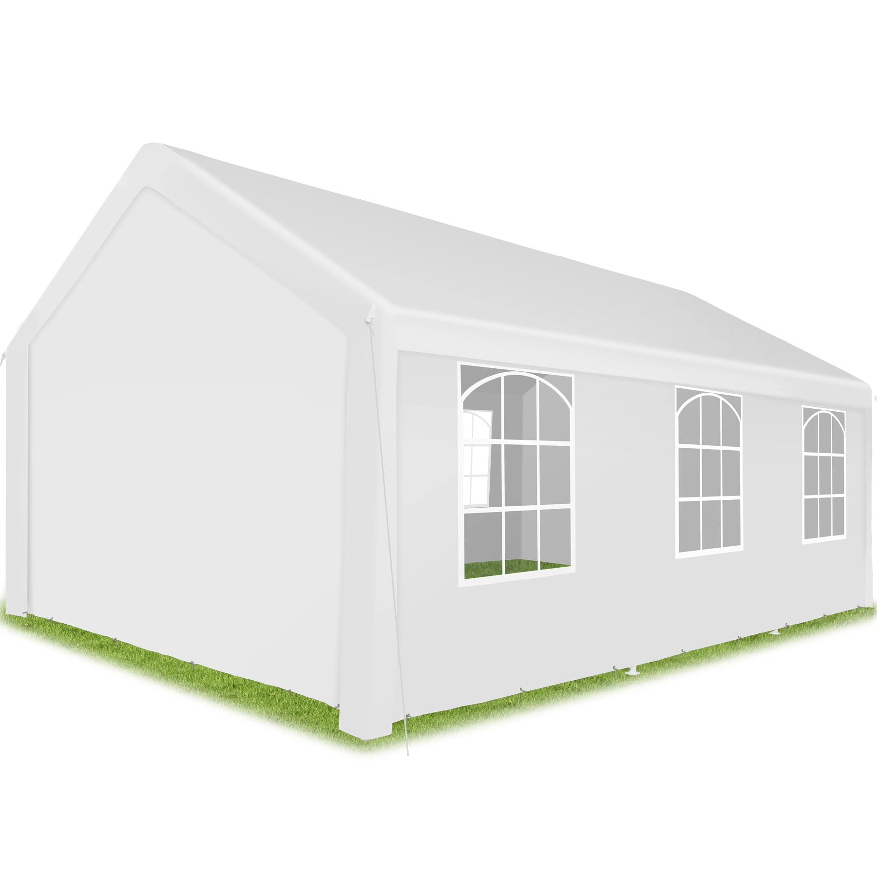 Garten Pavillon 6x4m mit 4 Seitenteilen - weiß