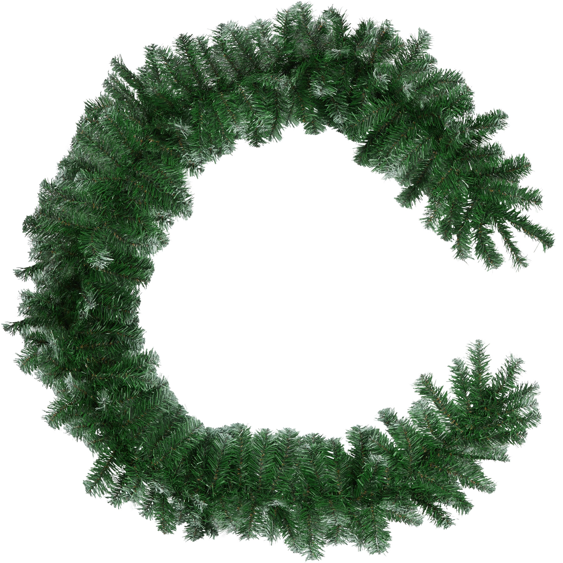 Weihnachtsgirlande naturgetreu mit weißen Spitzen 2,7m - grün