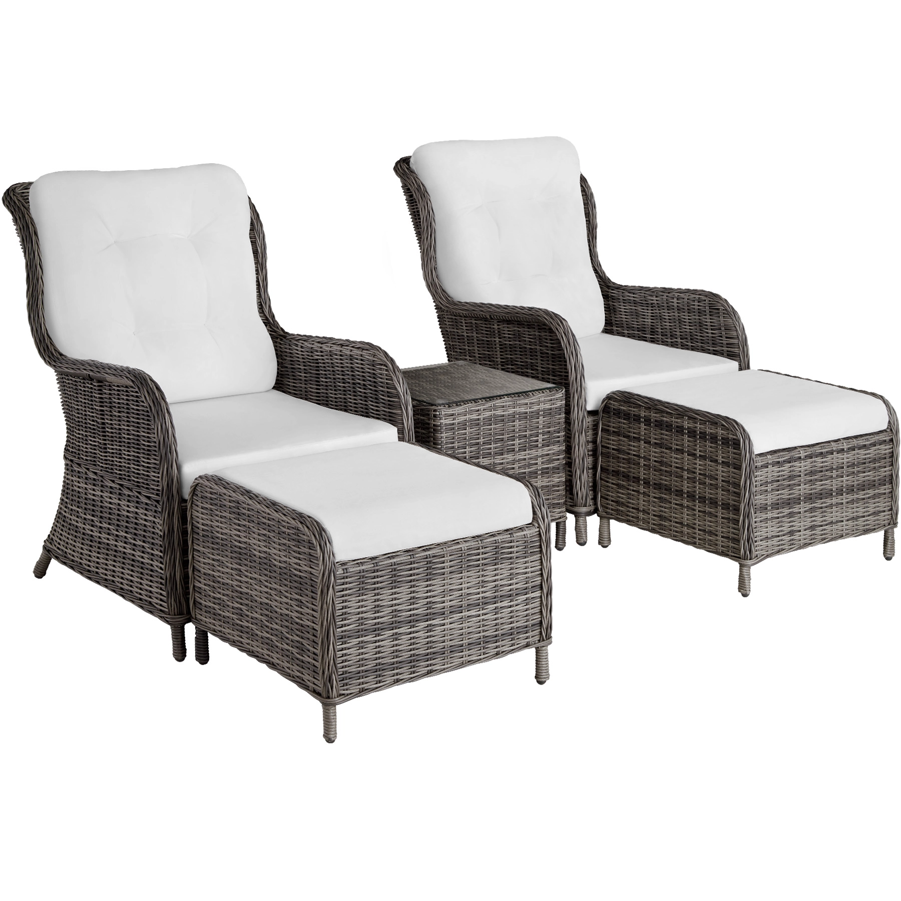 Aluminium Rattan Sitzgruppe Benissa 2+2 - grau