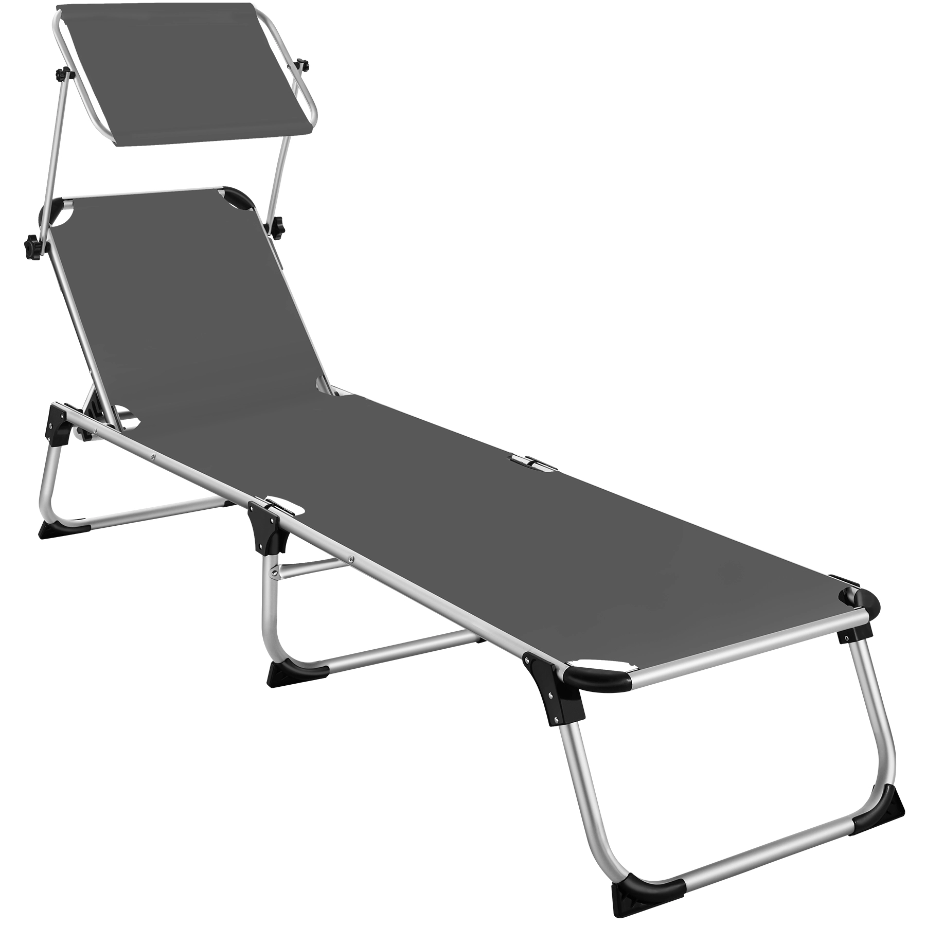 Sonnenliege Aurelie aus Aluminium, 6-stufig - grau