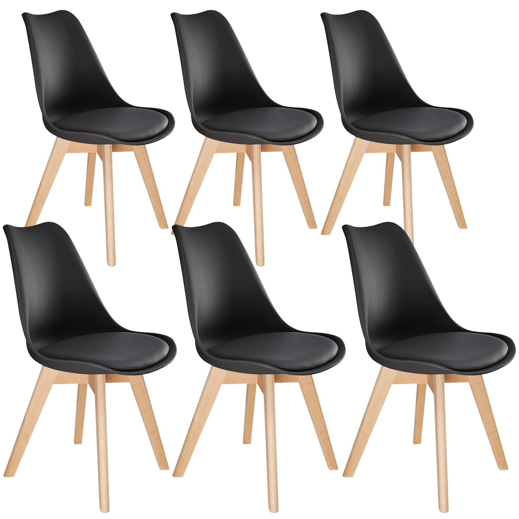 Esszimmerstühle Friederike - schwarz, 6er Set