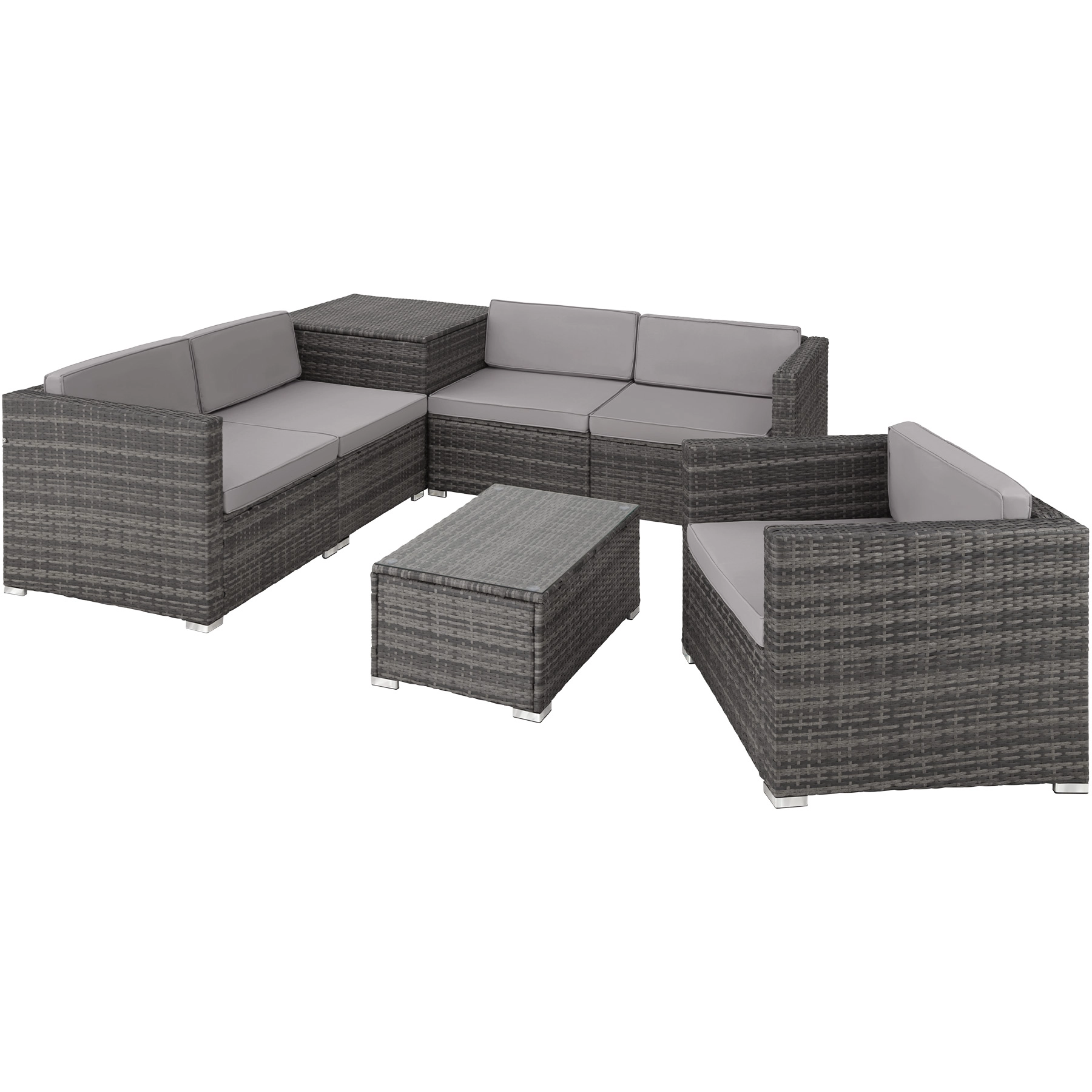 Rattan Lounge Pisa - grau