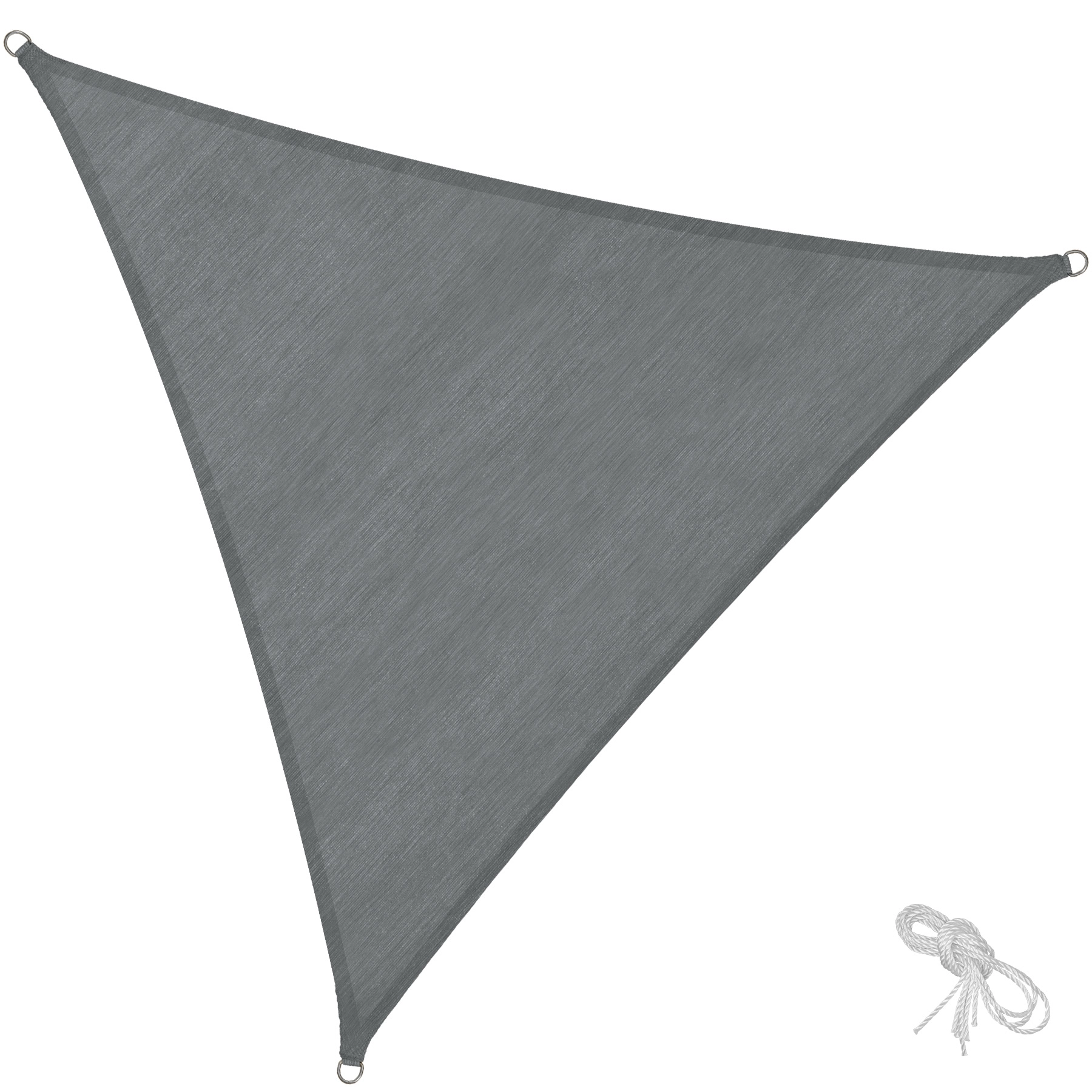 Polyethylen Sonnensegel dreieckig grau - 360 x 360 x 360 cm