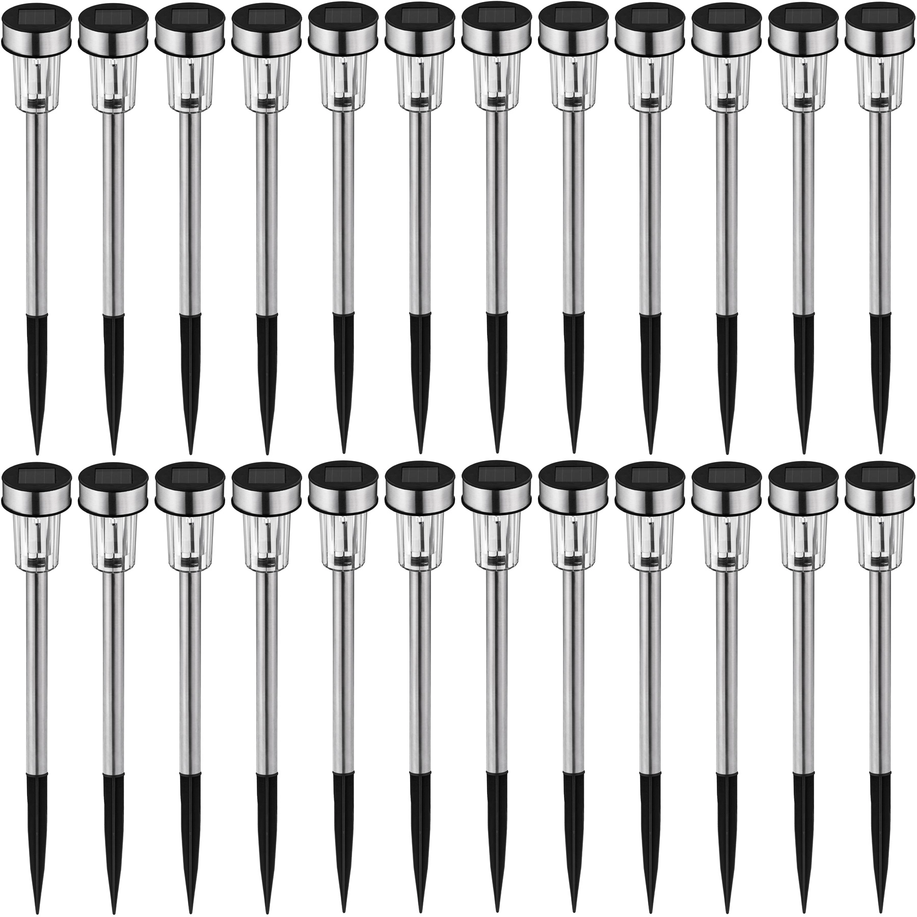 24 LED Solarlampen mehrfarbig - silber