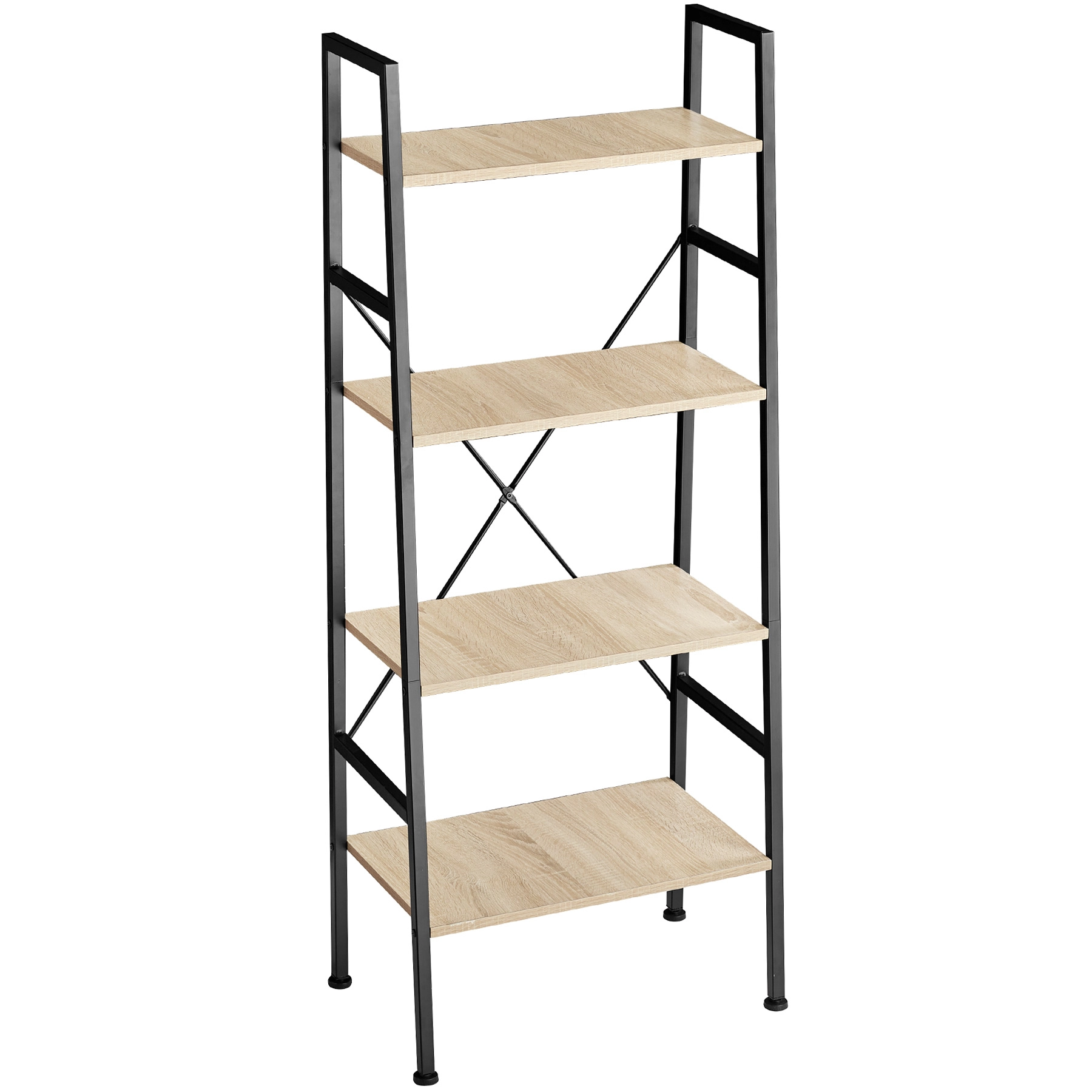 Leiterregal Newcastle 57,5 x 35,5 x 139cm - Industrial Holz hell, Eiche Sonoma