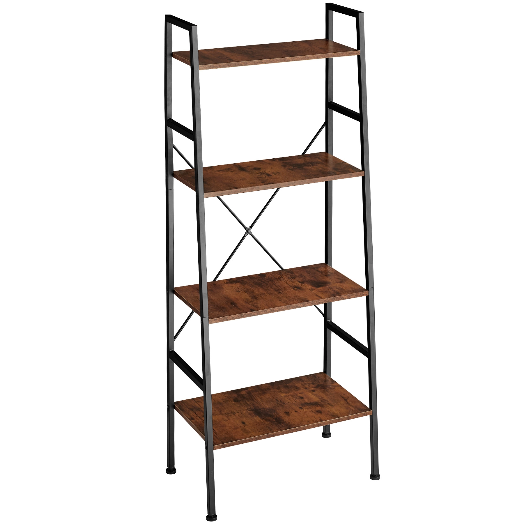 Leiterregal Liverpool 61,5 x 36,5 x 150cm - Industrial Holz dunkel, rustikal