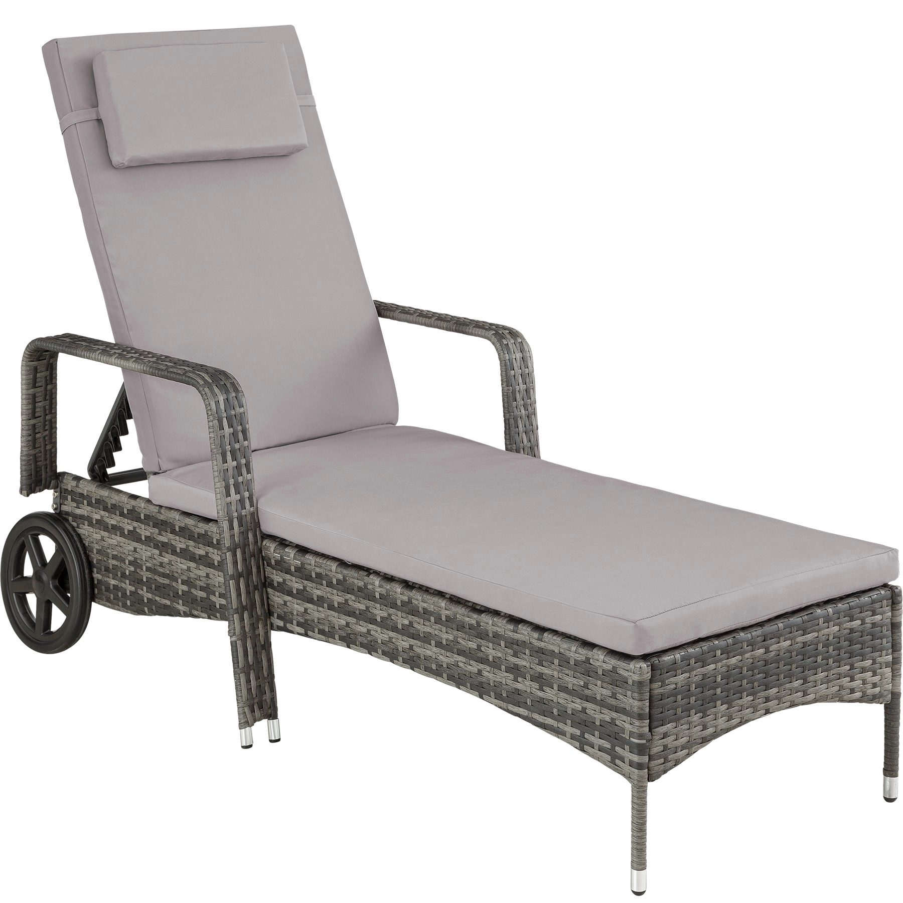 Rattan Sonnenliege Cassis - grau