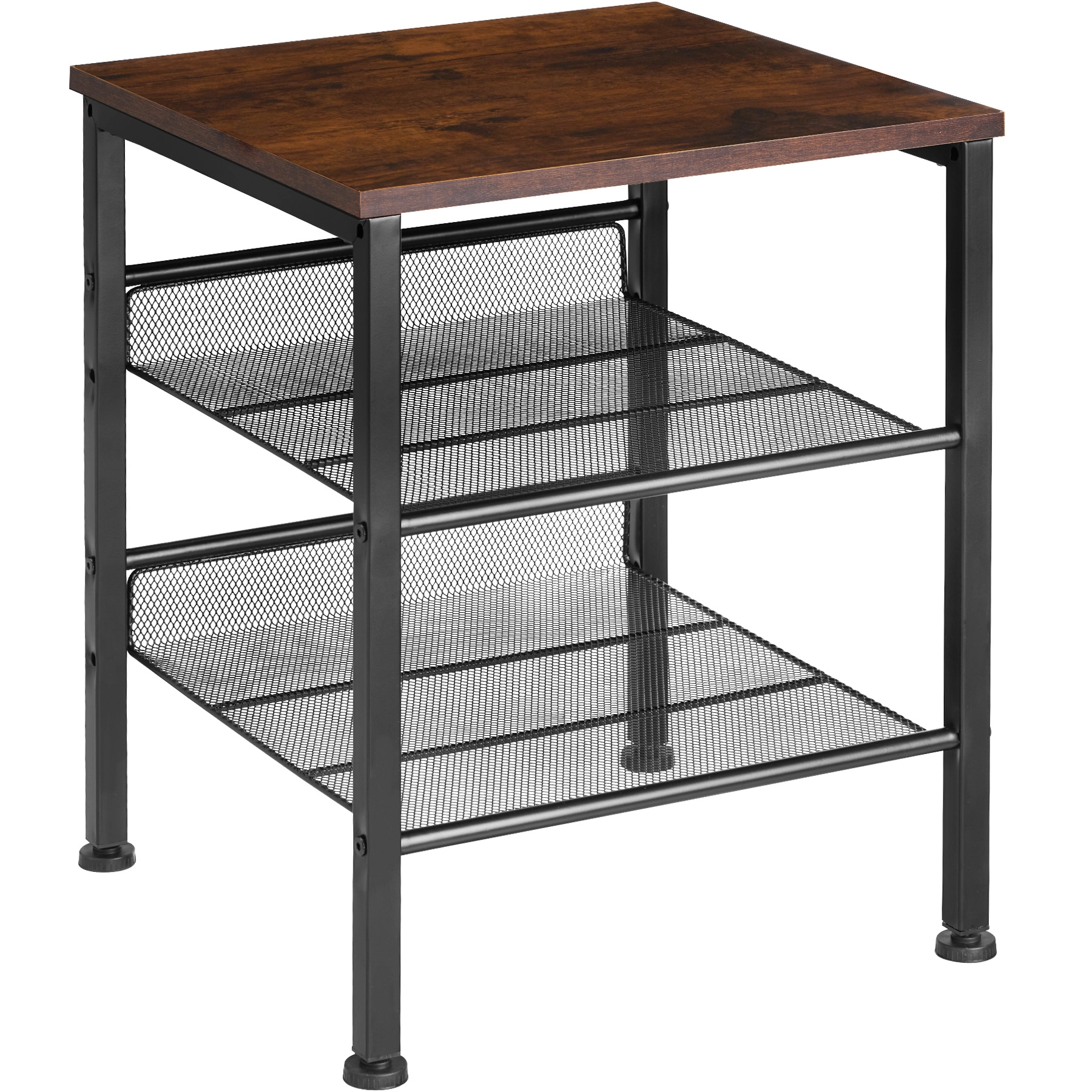 Beistelltisch Lincoln 40,5x40x50,5cm - Industrial Holz dunkel, rustikal