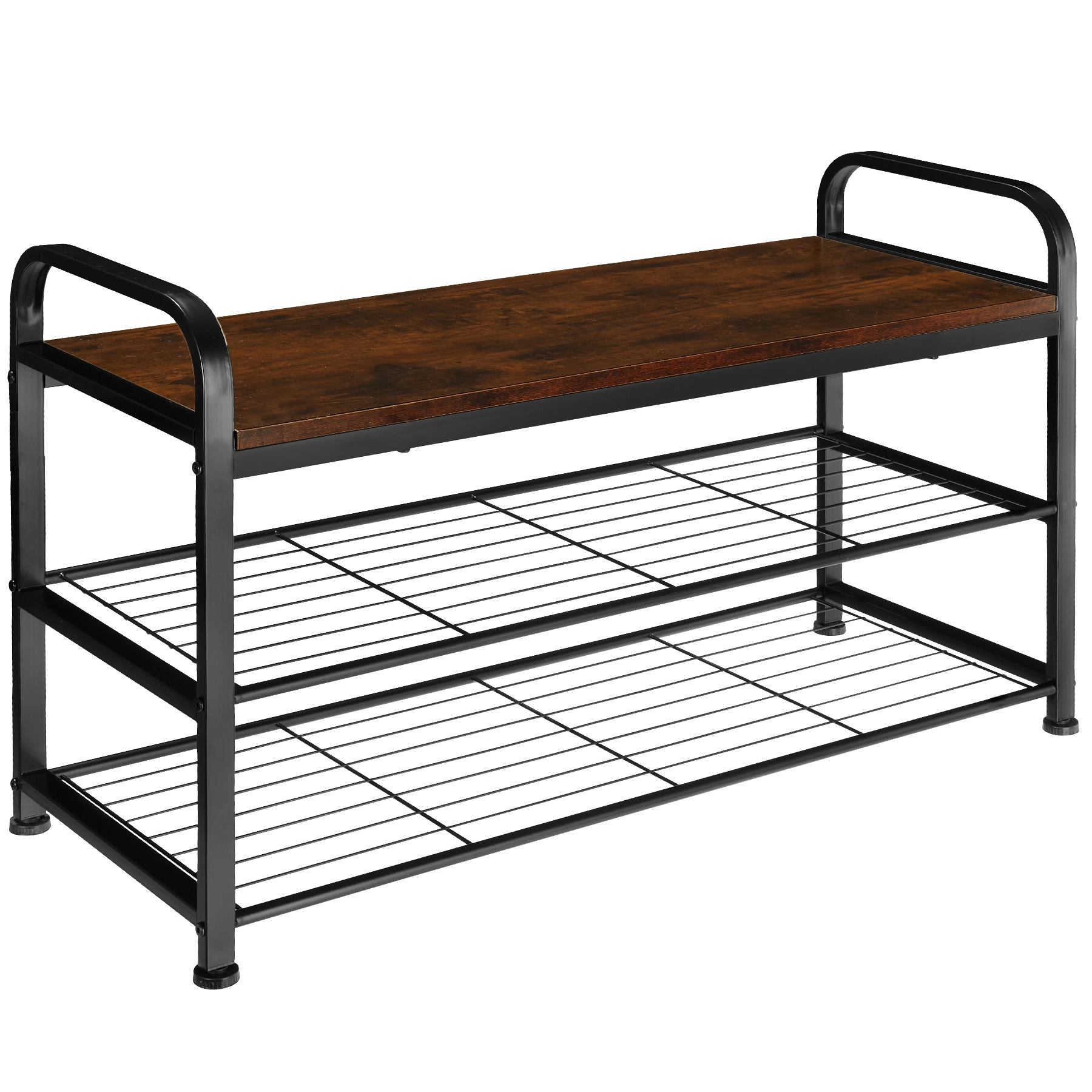 Schuhregal Southampton 91x36x55cm - Industrial Holz dunkel, rustikal