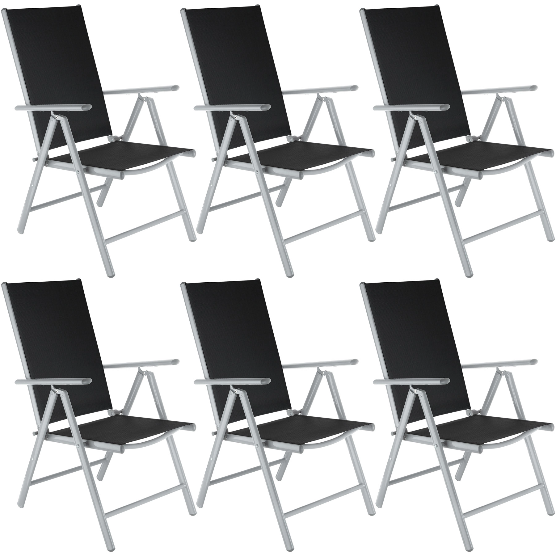 6 Aluminium Gartenstühle klappbar - silber