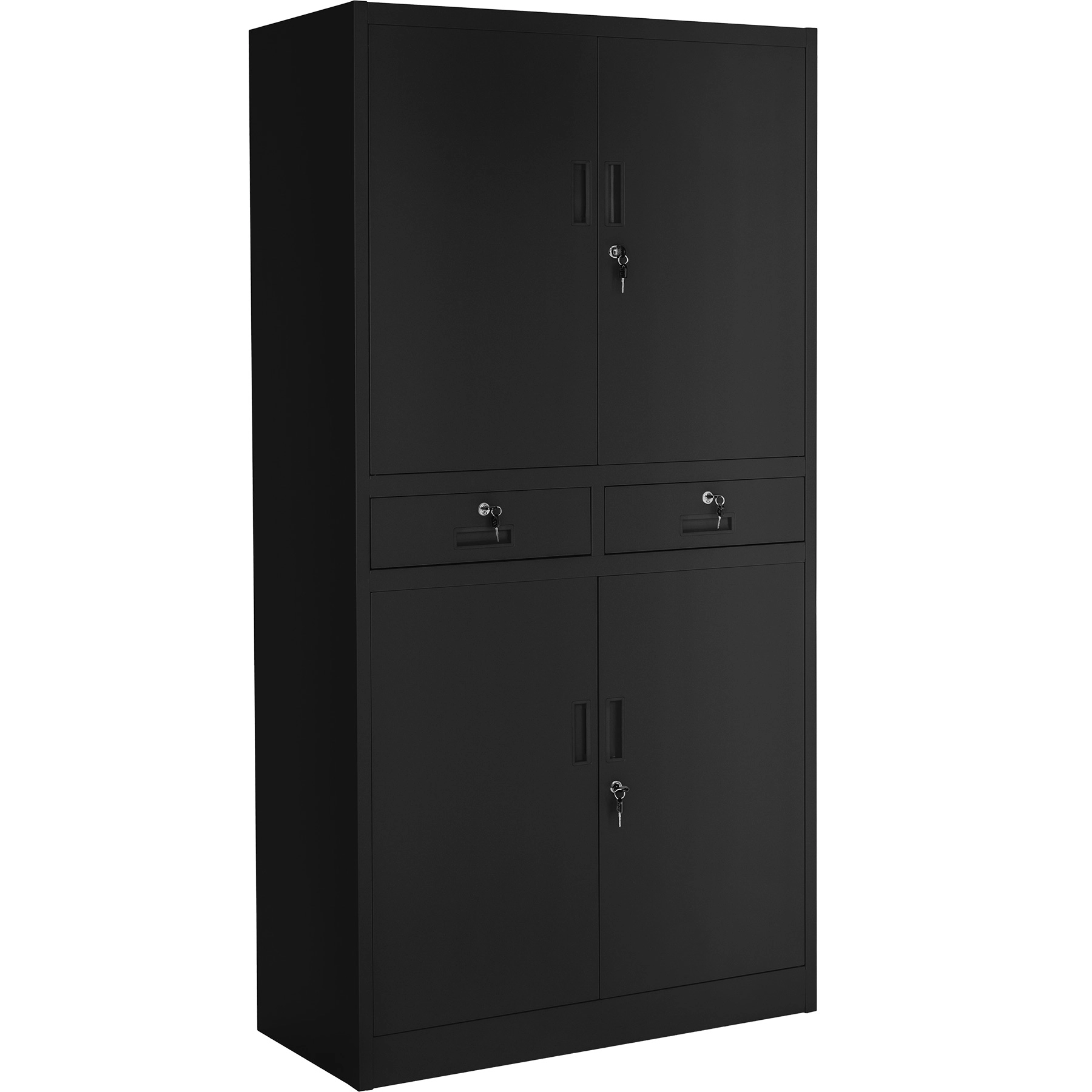 Aktenschrank Cosmo mit 2 Schubfächern 40x80x180cm - schwarz/schwarz