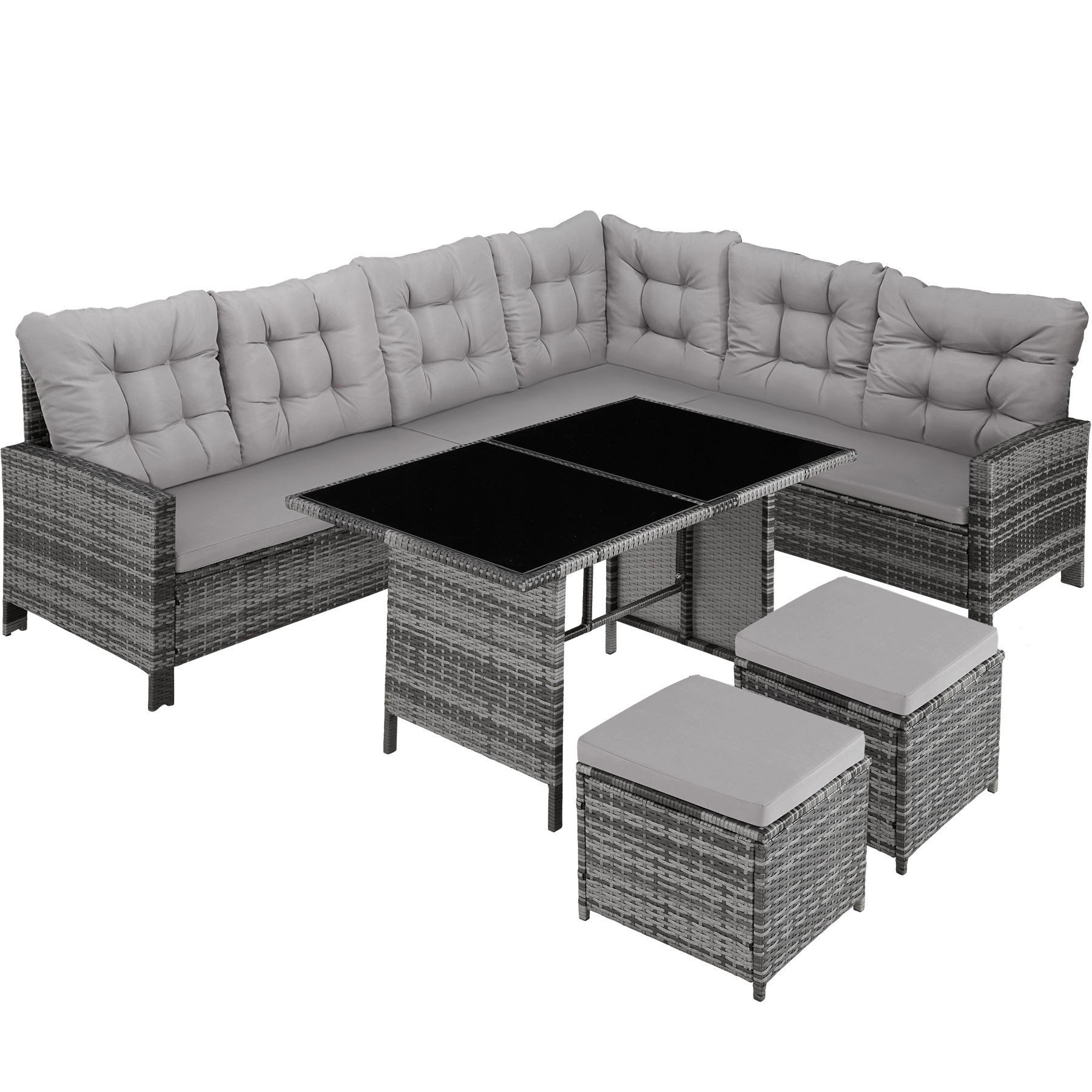 Rattan Lounge Barletta - grau