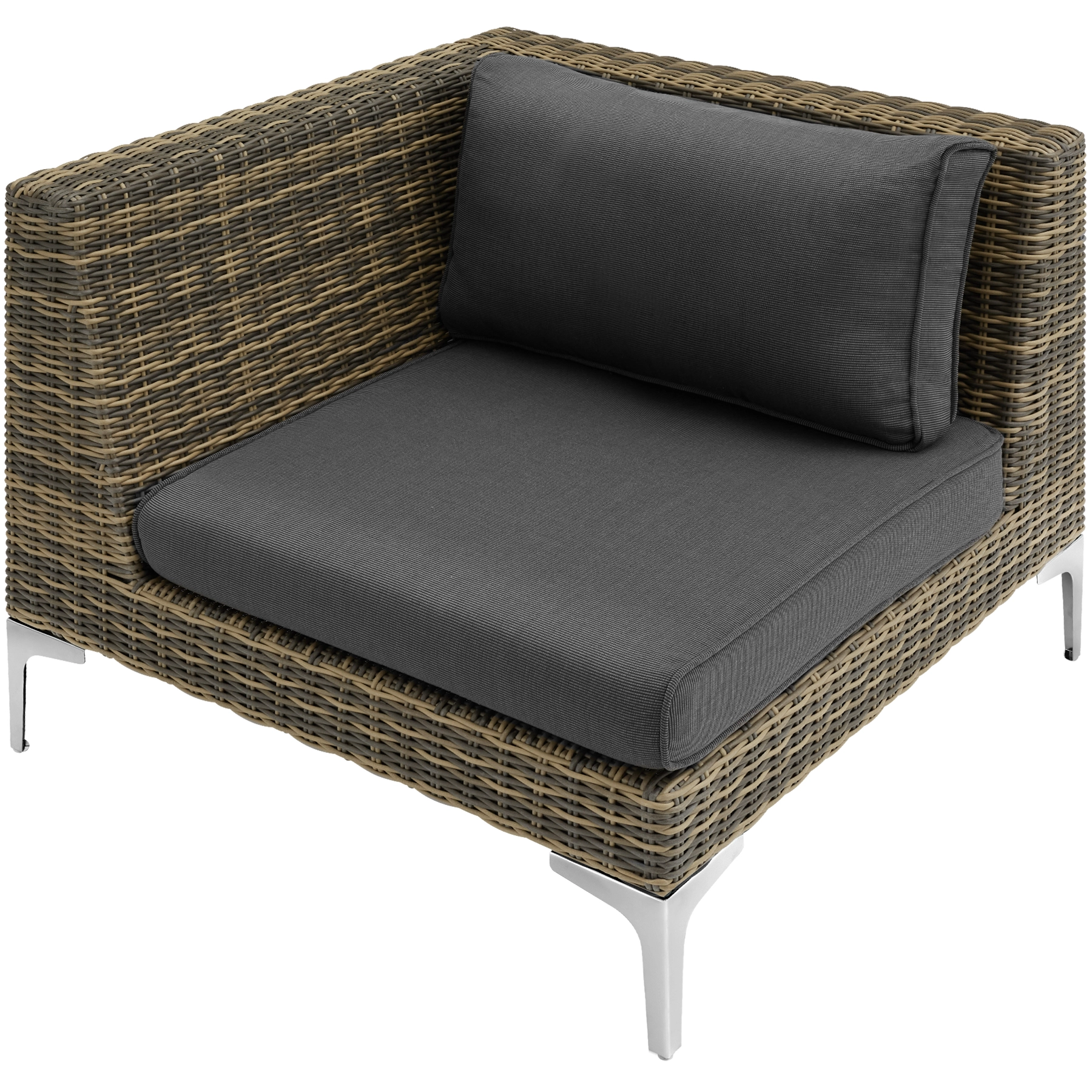 Modulares Rattanset Villanova Aluminium Ecke rechts - anthrazit-meliert