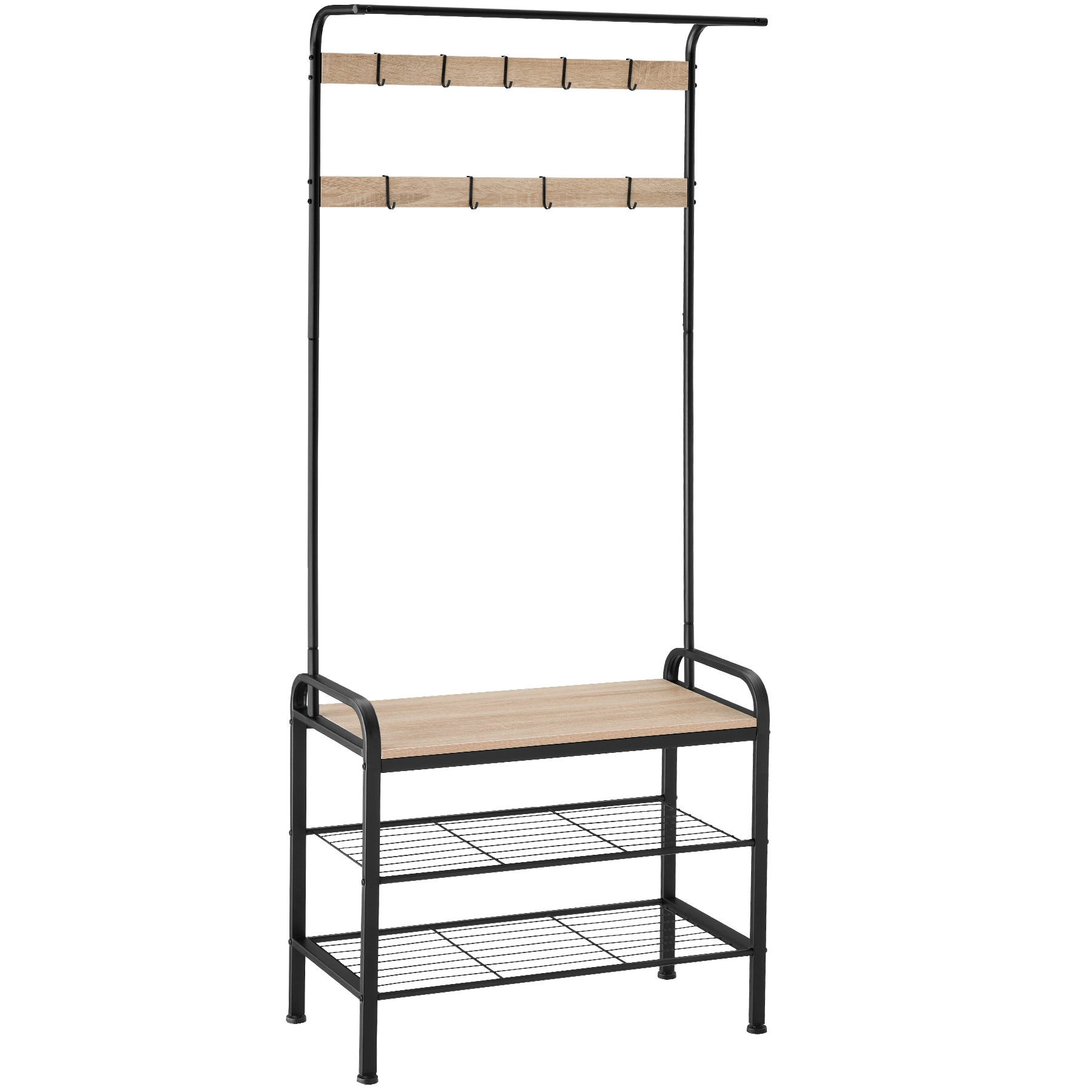 Garderobe - 73,5x36x184cm, Industrial Holz hell, Eiche Sonoma