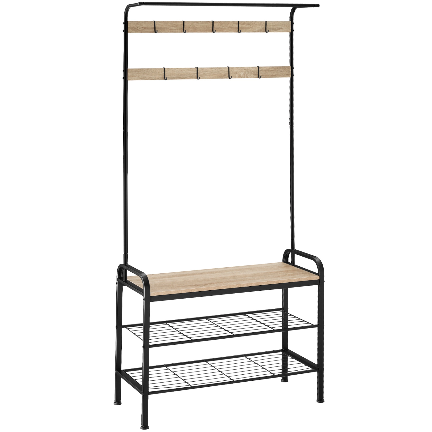 Garderobe - 85,5x36x184cm, Industrial Holz hell, Eiche Sonoma