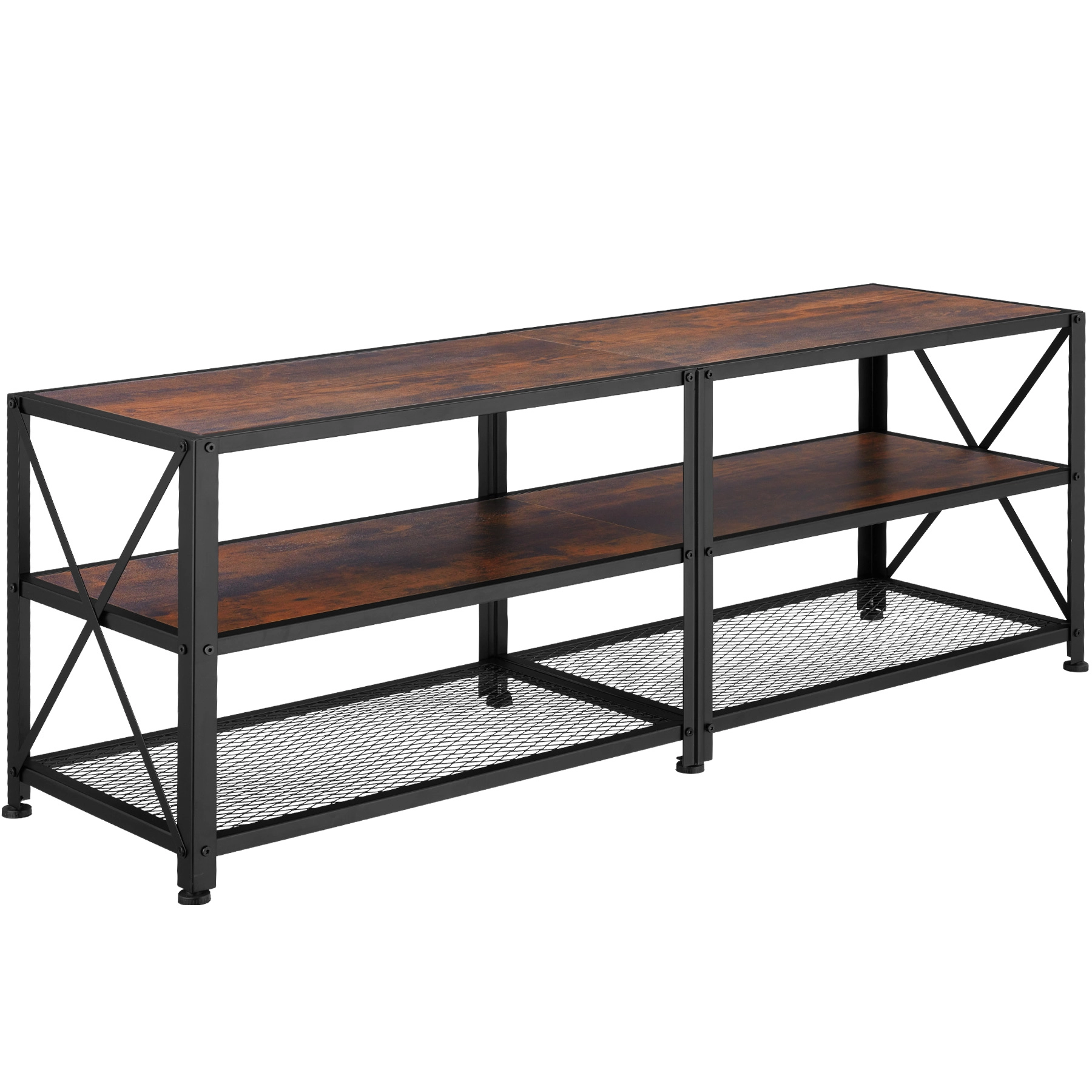 Lowboard - 141 cm, Industrial Holz dunkel, rustikal