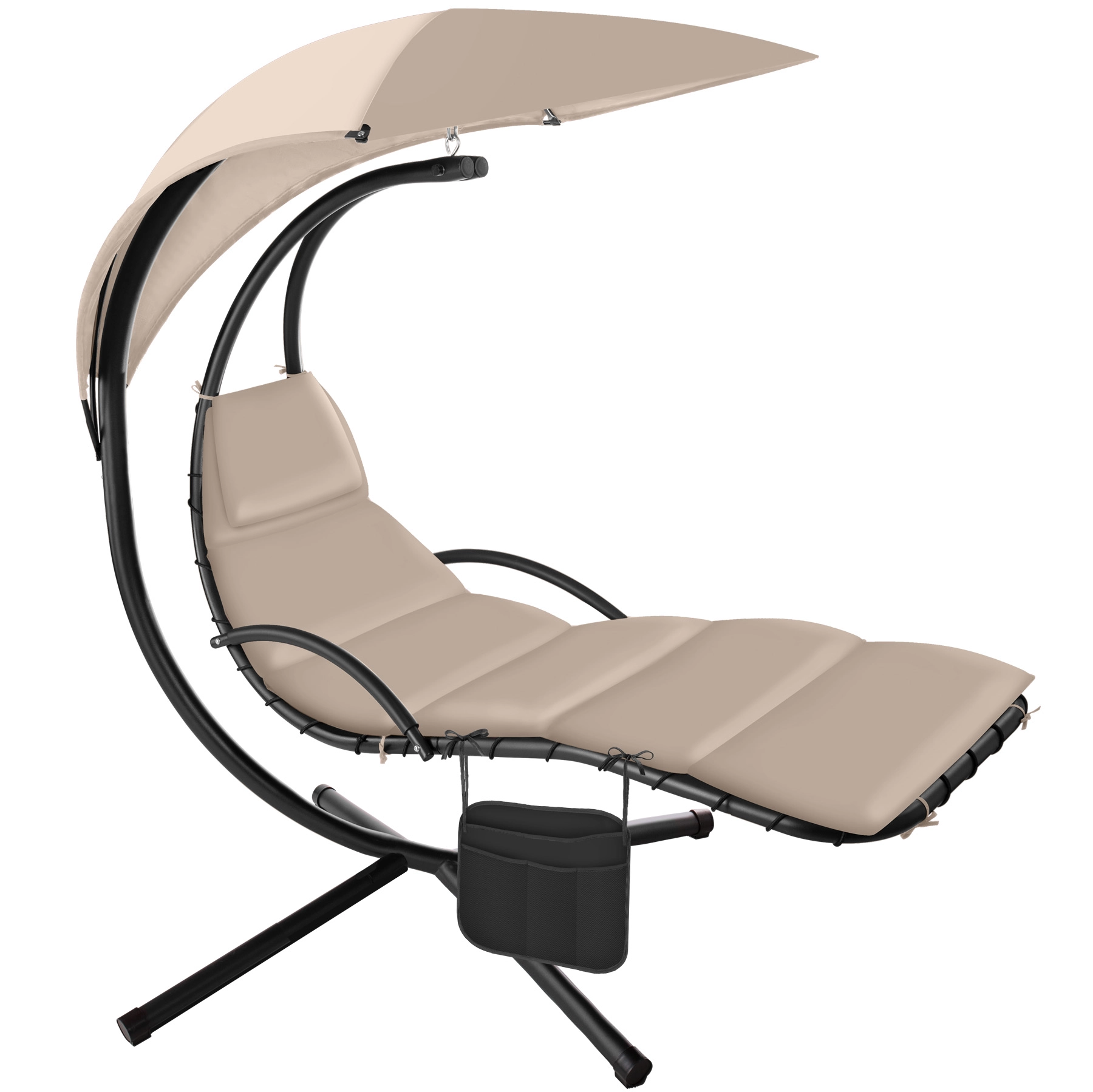 Hängeliege Elaria mit Sonnendach und Seitentasche - beige