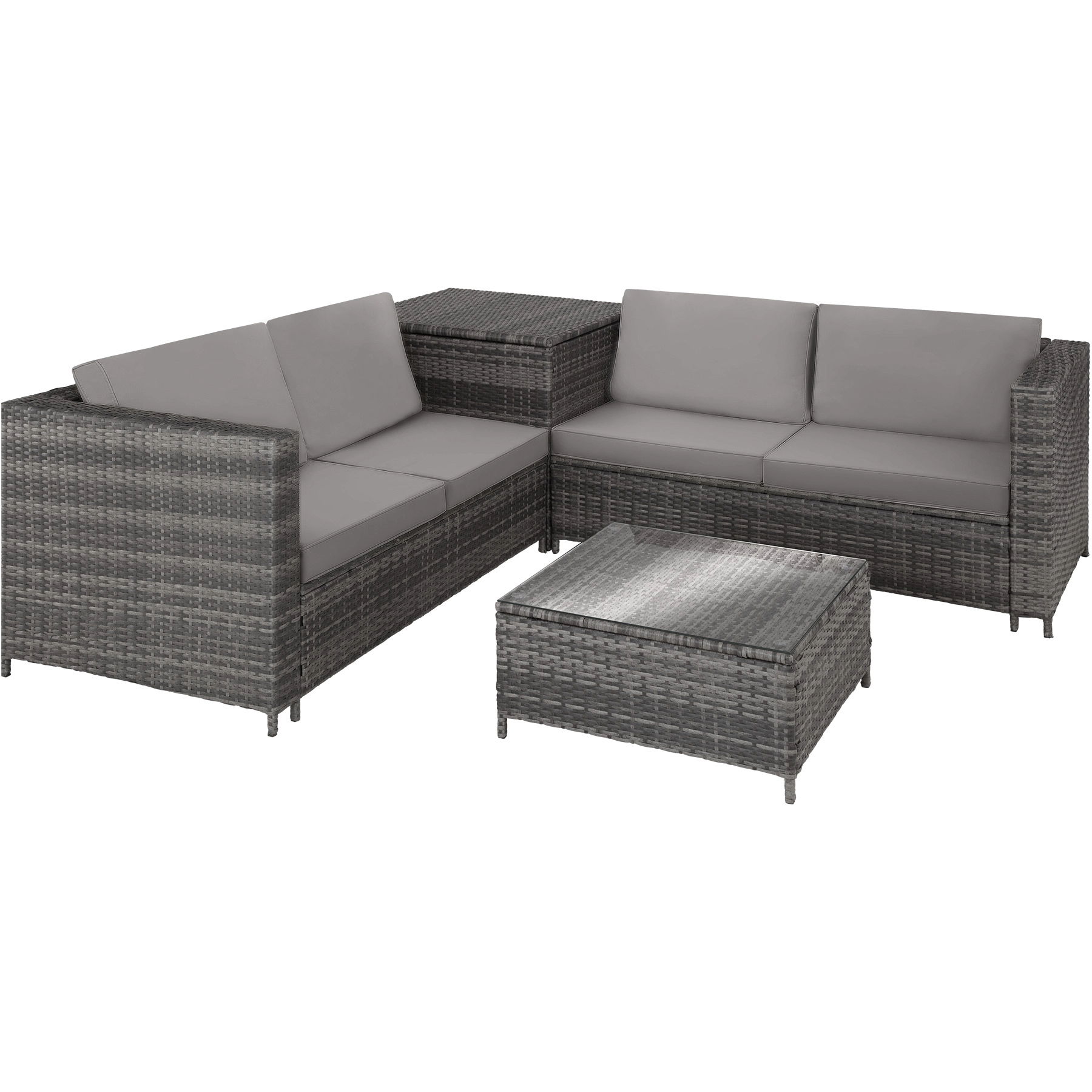 Rattan Lounge Siena - grau/hellgrau