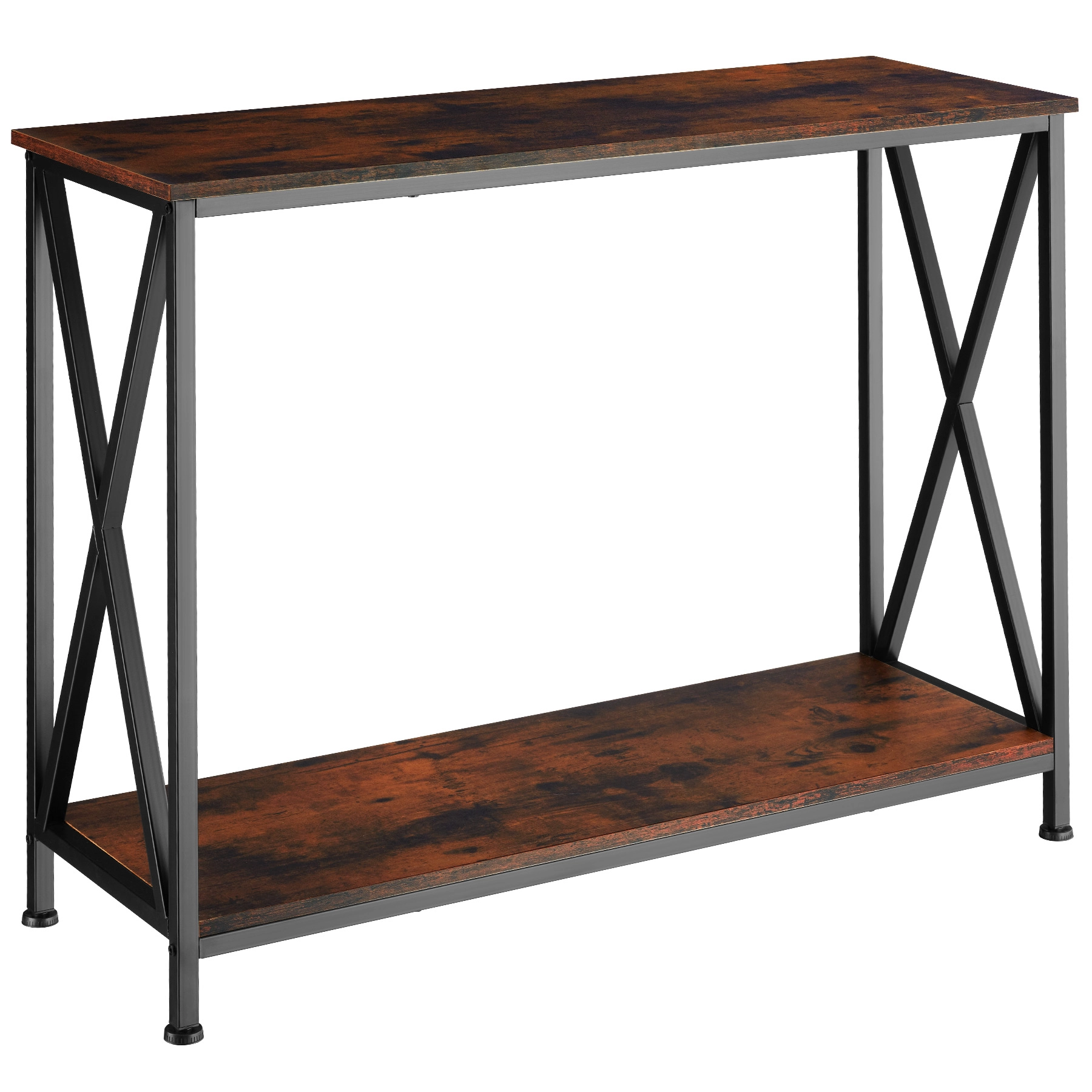 Konsolentisch Tacoma 100x35x80,5cm - Industrial Holz dunkel, rustikal