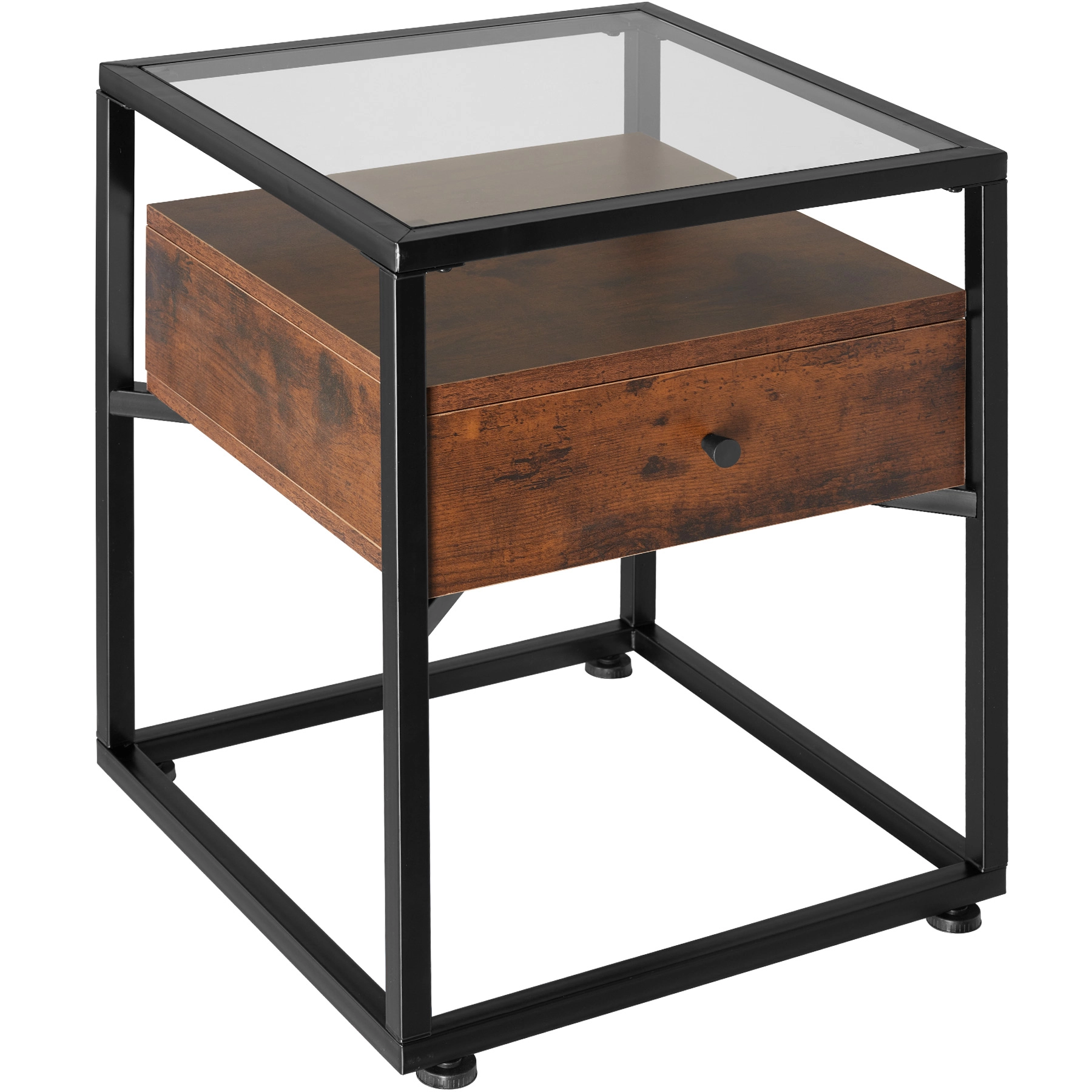 Nachttisch Preston 43x45x54,5cm - Industrial Holz dunkel, rustikal